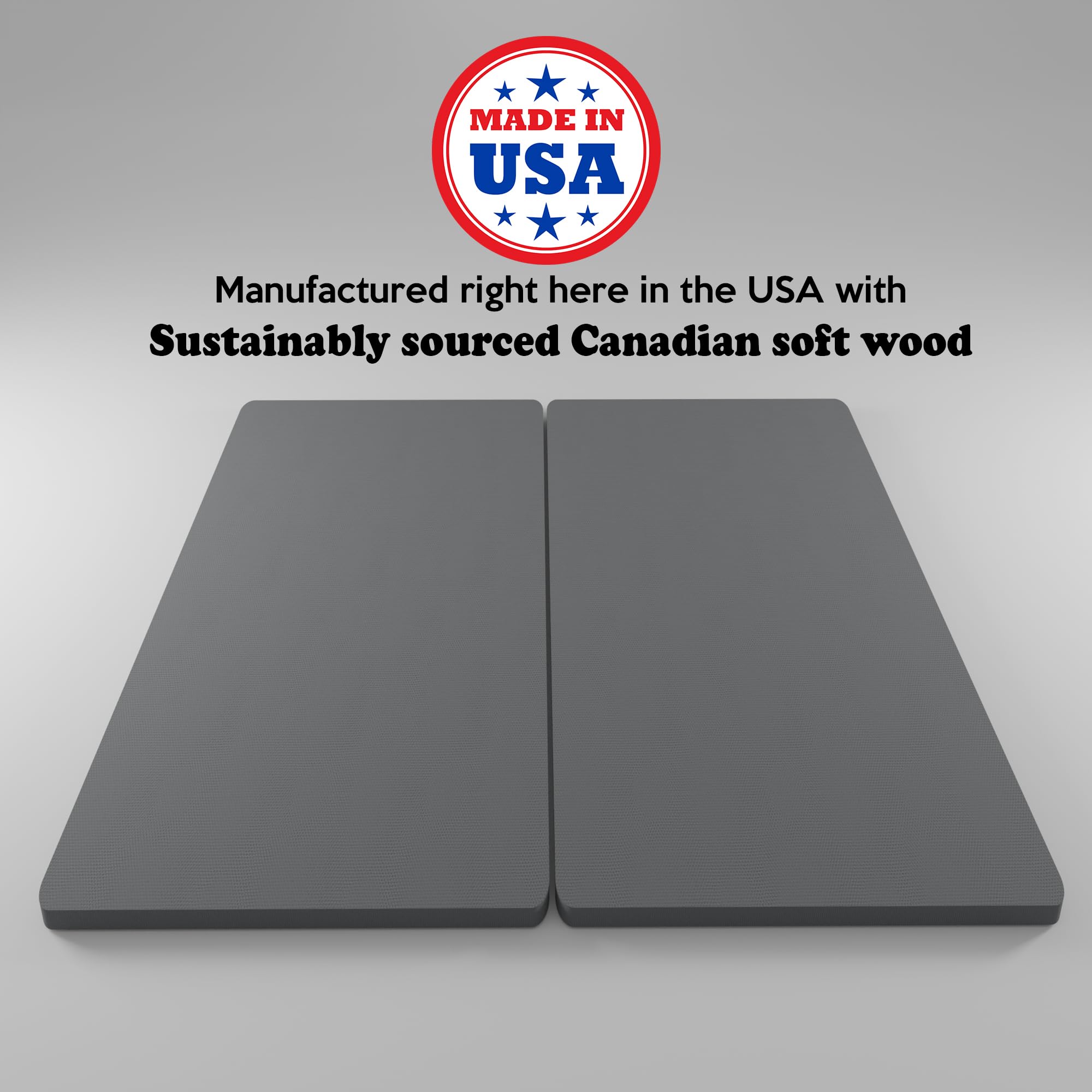 Spinal Solution, 1.5-Inch Split Bunkie Board For Mattress/Bed Support - Fully Assembled, Improved Comfort And Support, Full, Gra
