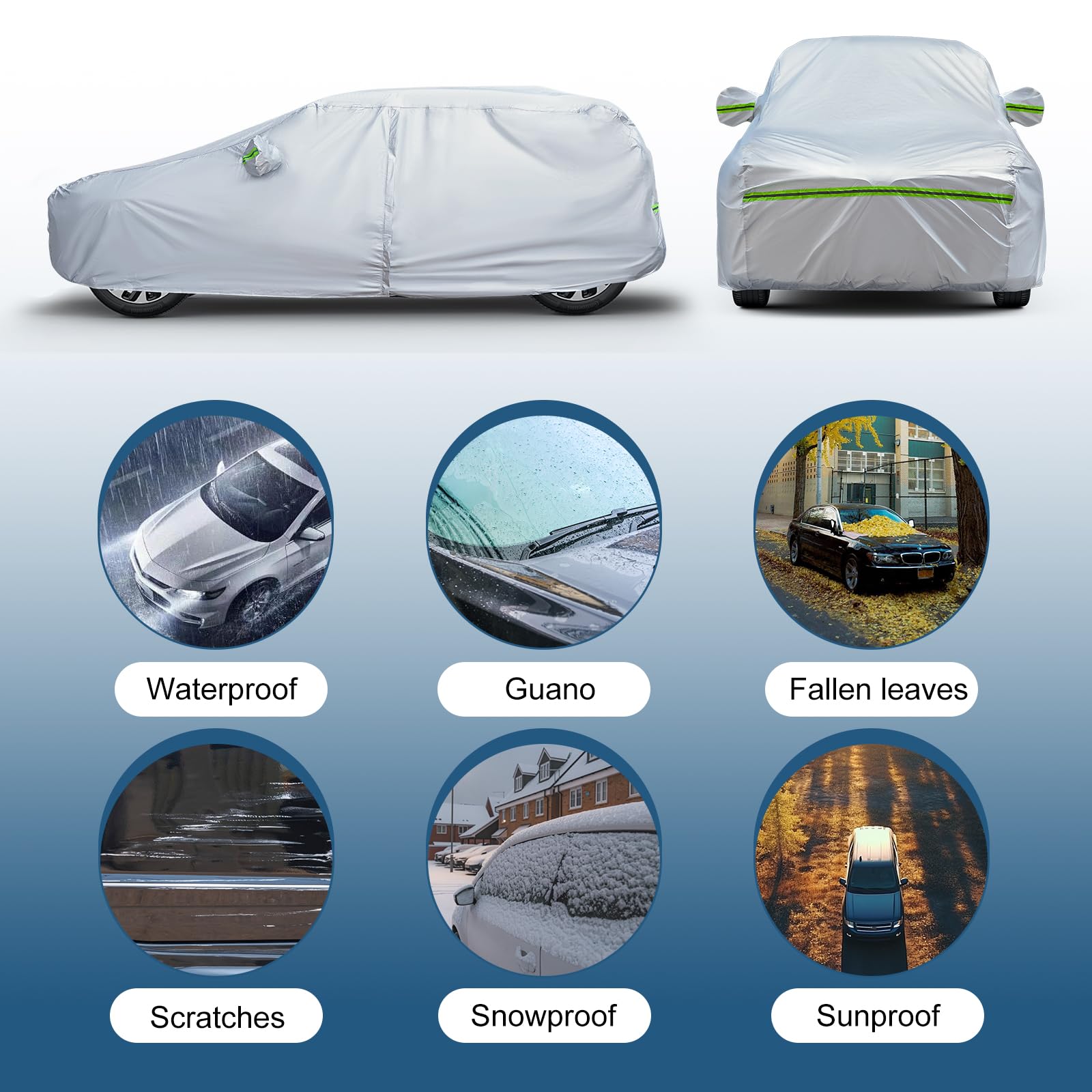 Auqdd 6-Layers Premium Truck Car Cover Waterproof All Weather Weatherproof Uv Sun Protection Snow Dust Storm Resistant Outdoor E