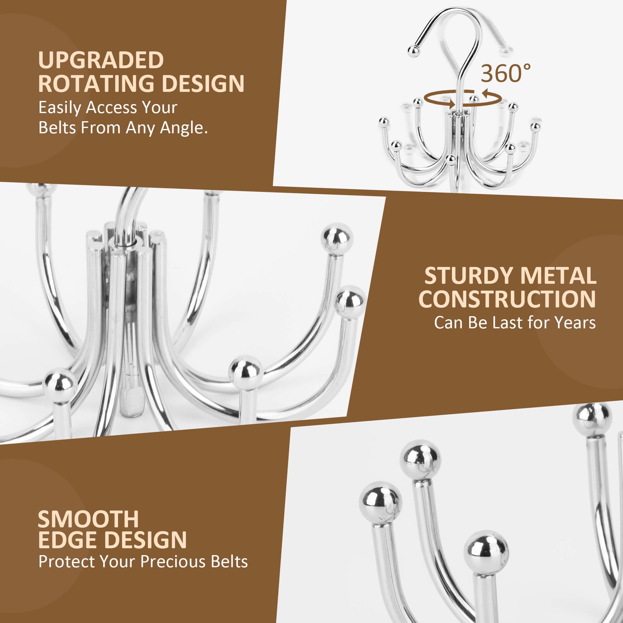 ZEDODIER Belt Hanger  Belt Rack Closet Accessories Organizer  Maximum 24 Storage Capacity  Hanging Holder Storage Hook for Belt  Bra  Tank Top  Tie  Scarf  Purse