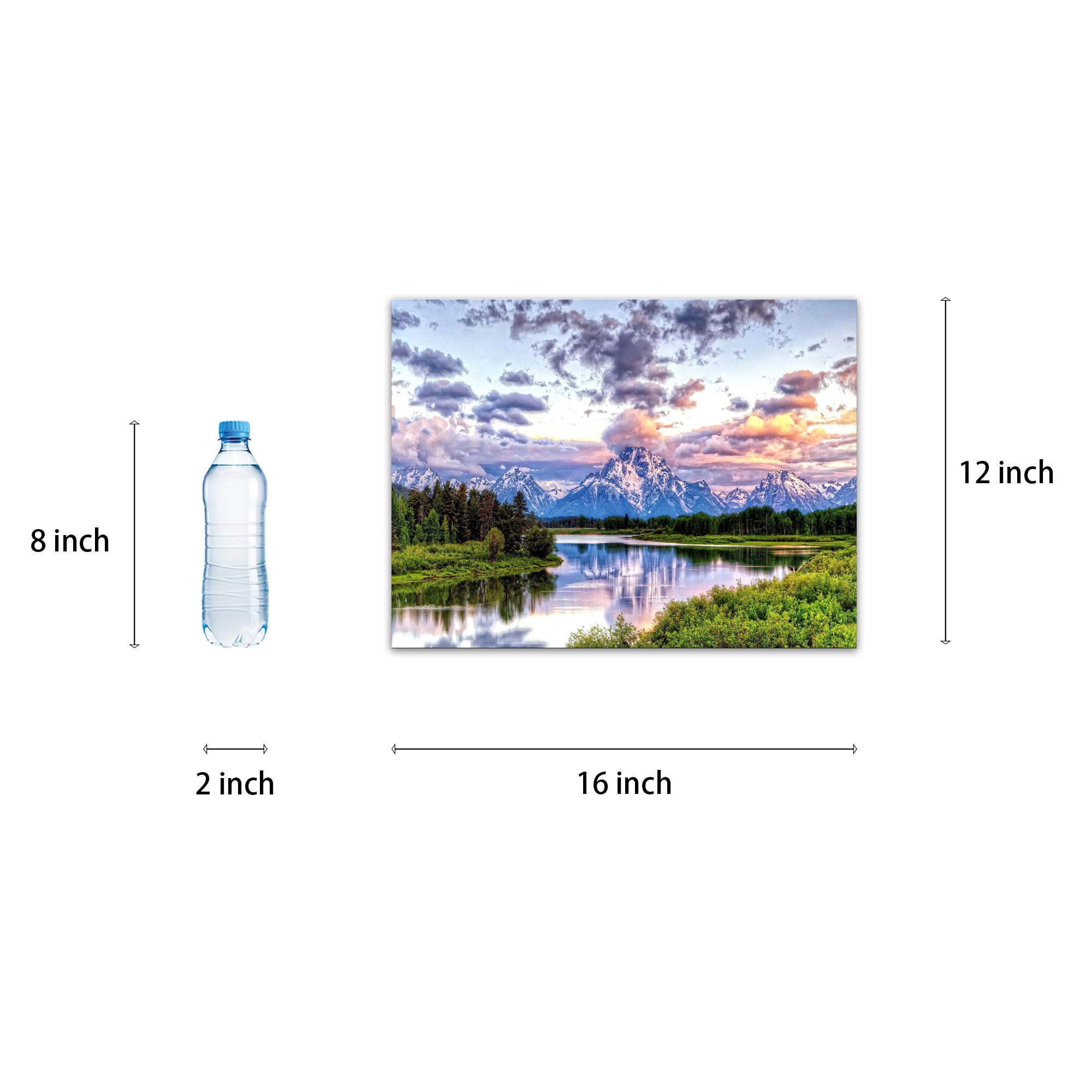 Skasnfai Grand Teton Wall Art Mountain Art Pictures Wall Decor National Park Canvas Painting Contemporary Landscape Poster Frame