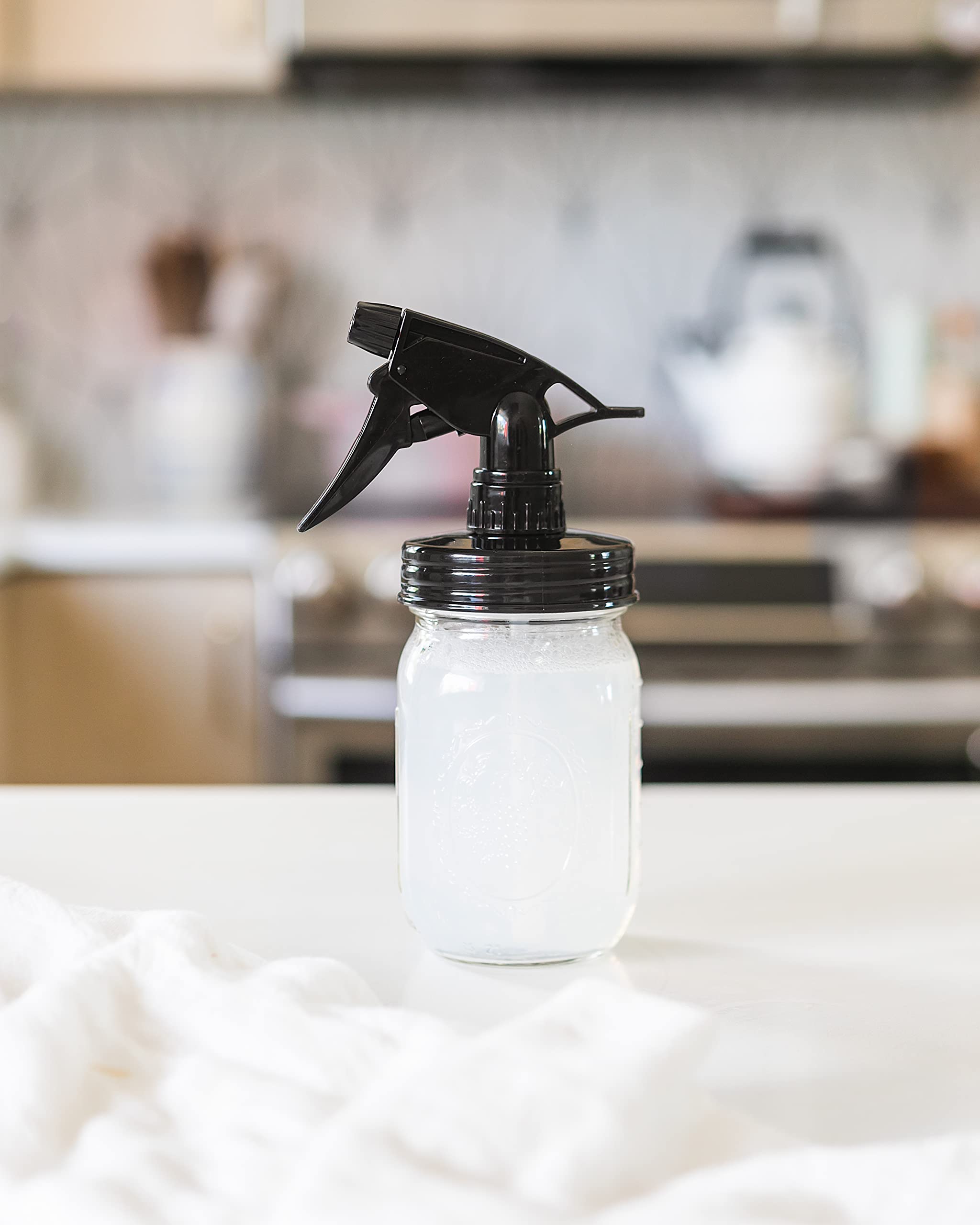Jarmazing Products Mason Jar Sprayer - Black - With 16 Ounce Ball Mason Jar - 2 Pack!