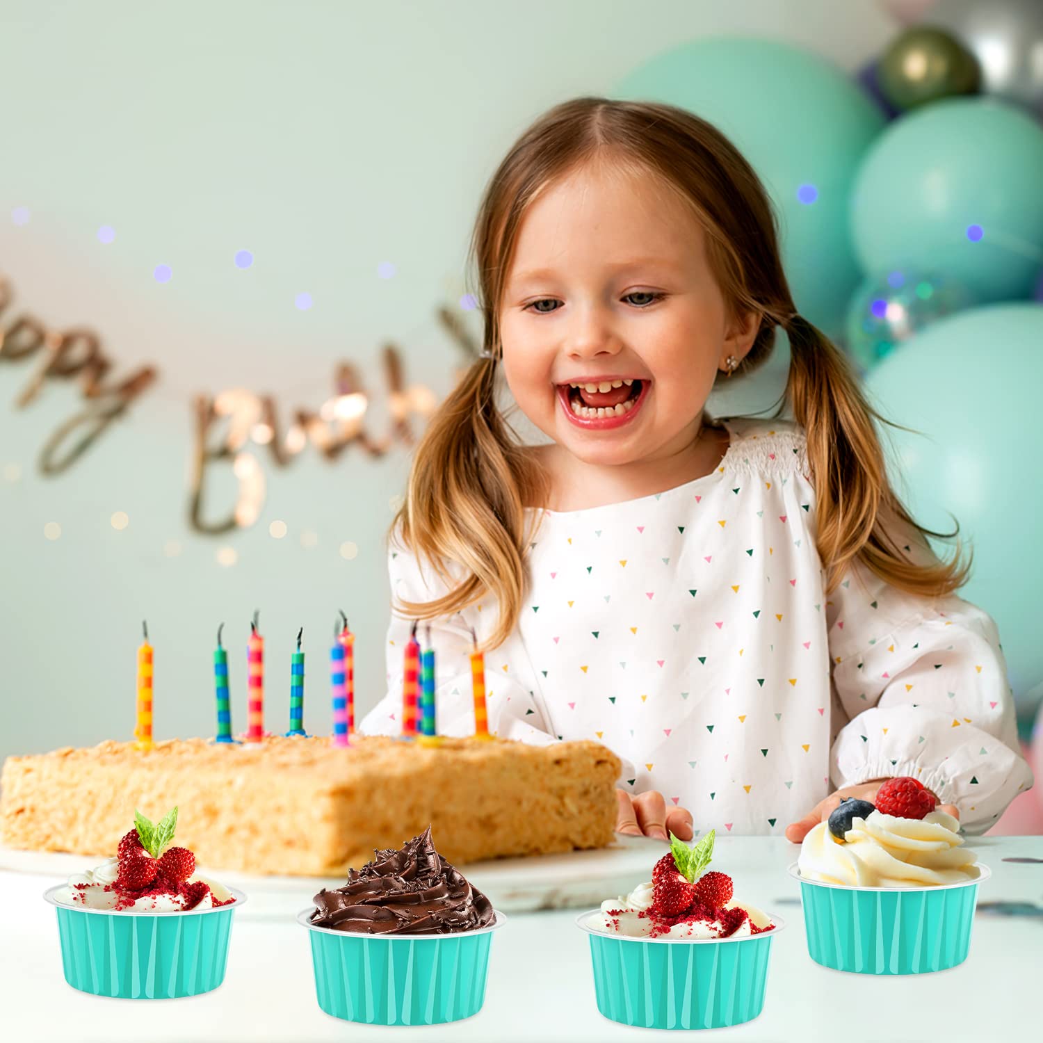 Disposable Ramekins With Lids 50 Pack,Free-Air 5Oz Aluminum Foil Cupcake Cups Baking Tin,Mini Muffin Tins Cupcake Containers Hol