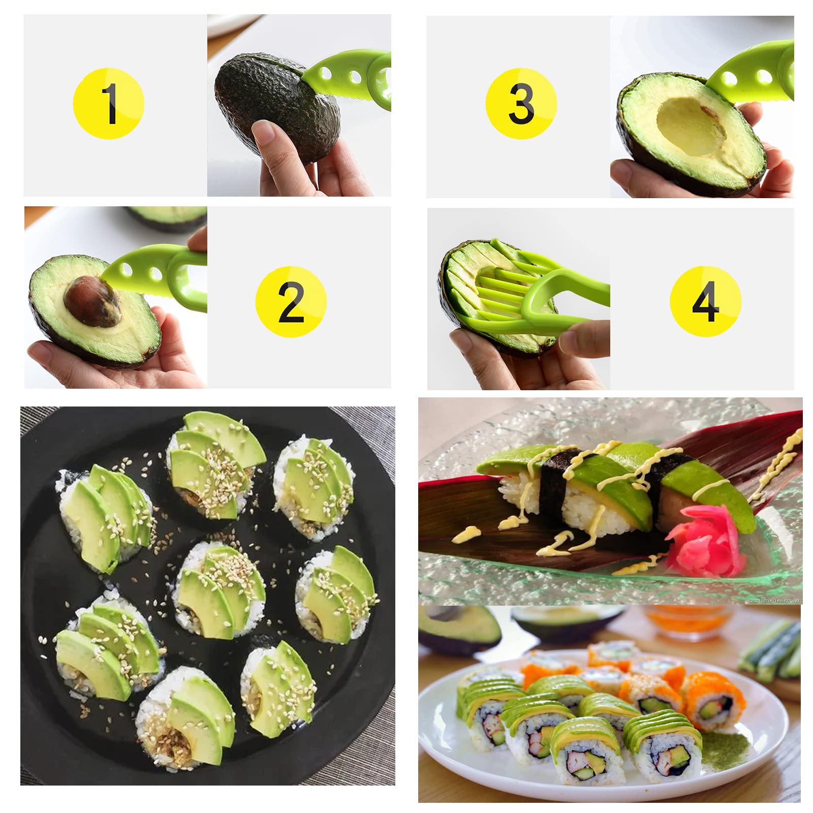 Thanice Sushi Roller Kit Sushi Bazooka Making Set Durable Camp Chef Rice Maker Machine Mold Sushi Rolling Maker Starter Set For