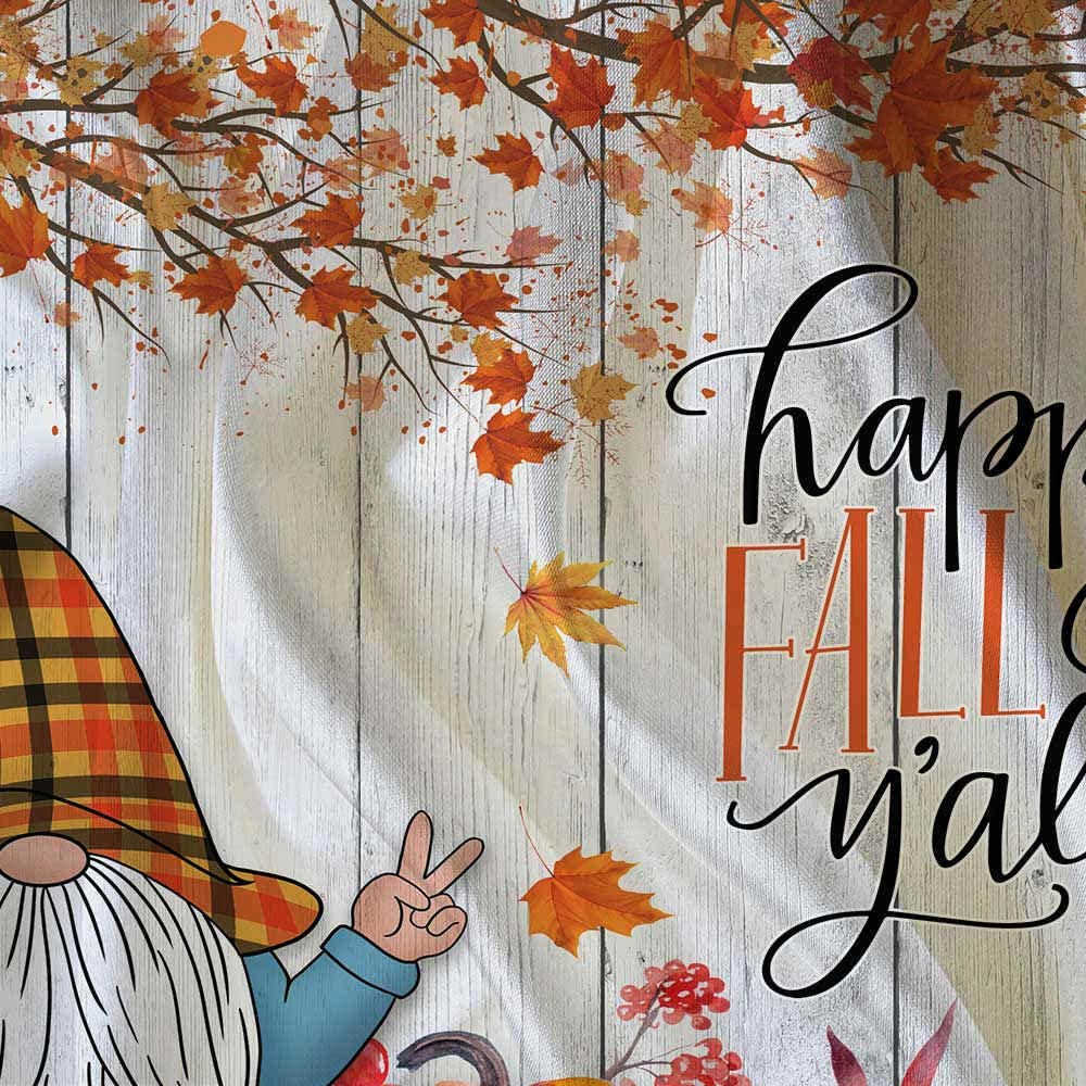 Boziqr Fall Gnome Thanksgiving Shower Curtain, Autumn Maple Tree Leaves Pumpkin Bathroom Curtains, Farmhouse Harvest Rustic Deco