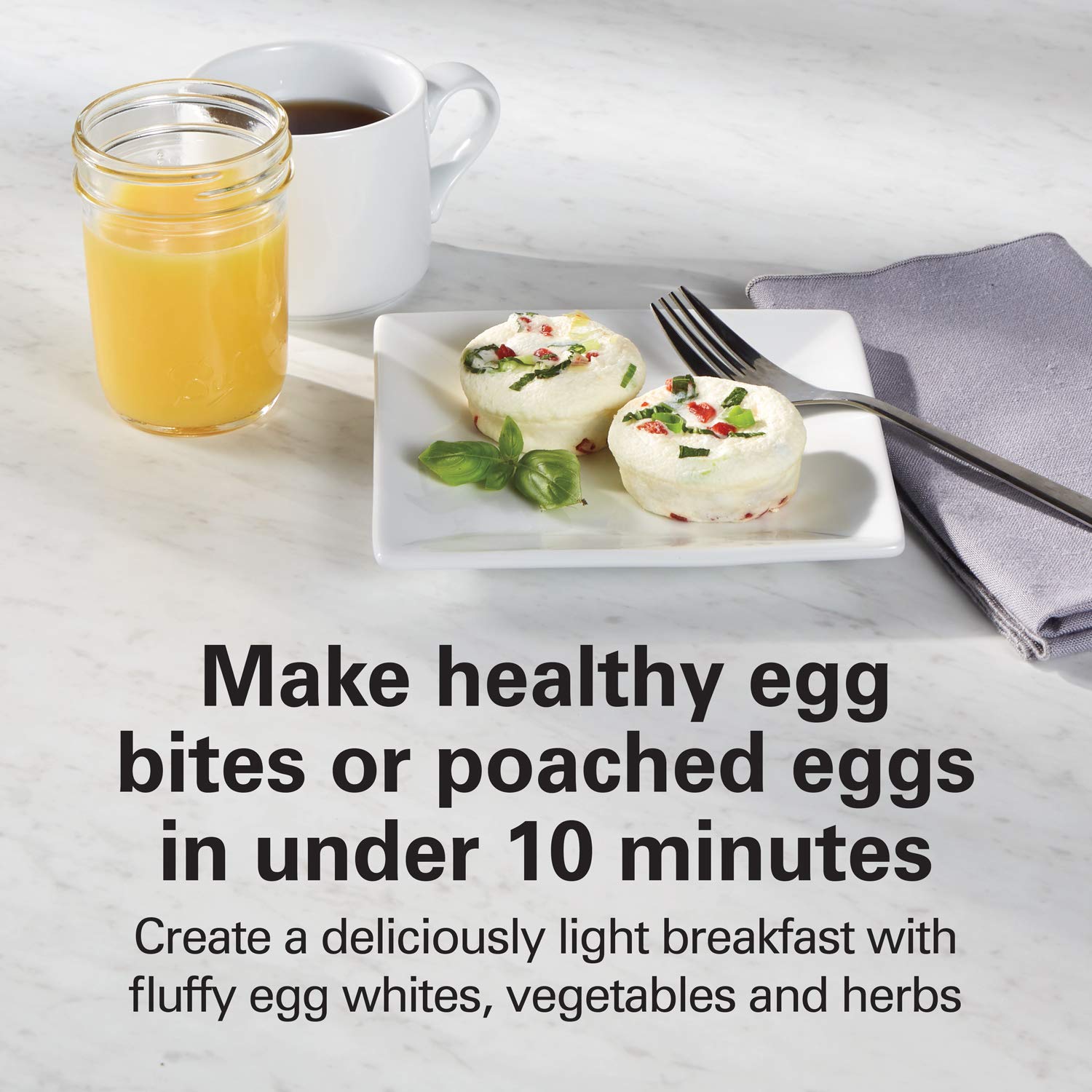 Hamilton Beach Sous Vide Style Electric Egg Bite Maker, Hard Boiled Egg Cooker & Poacher With Removable Nonstick Tray, Makes 2 I