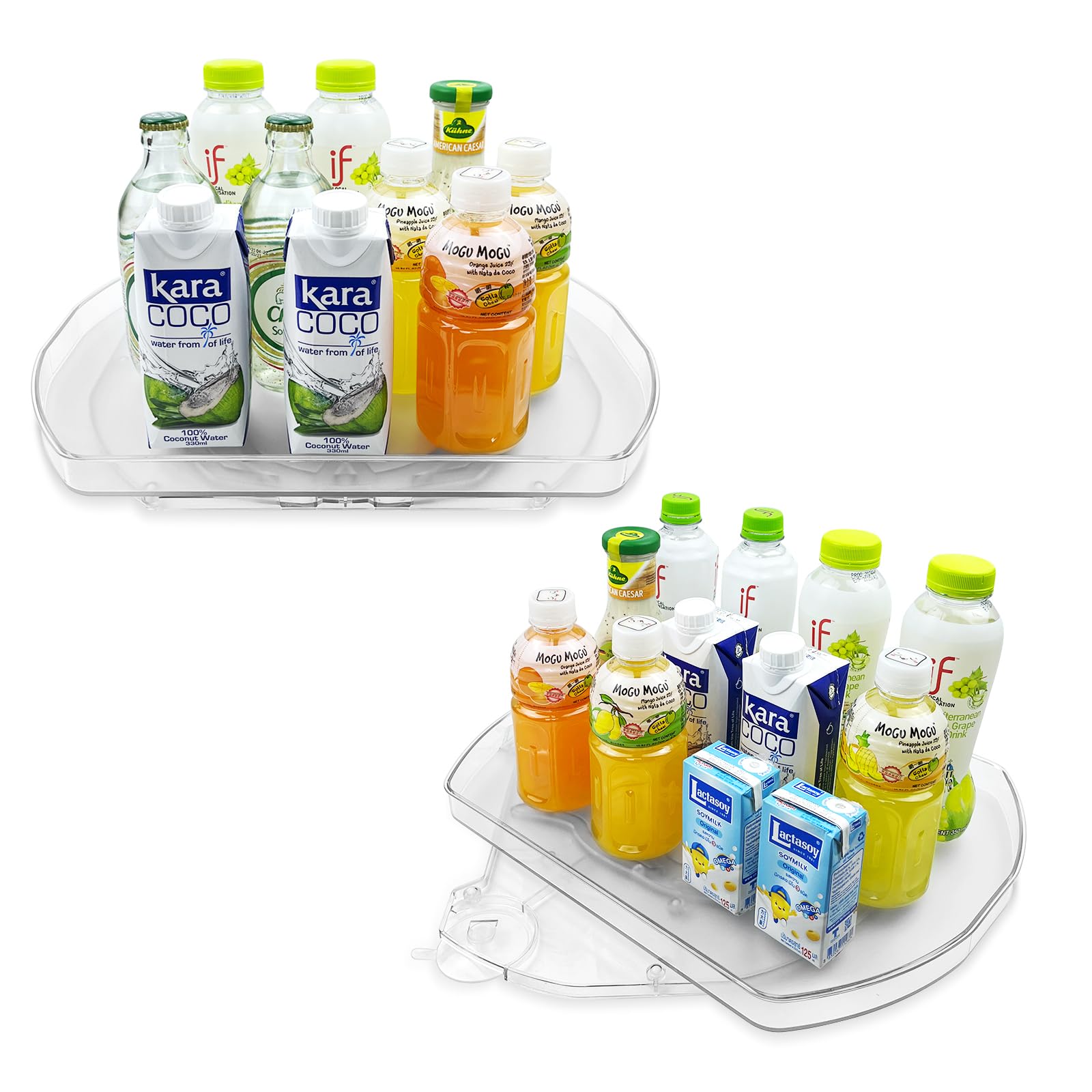 Incostar 360 Rotating Lazy Susan Turntable  Multifunctional Rectangular Organizer for Refrigerator, Cabinet, Pantry, and Kitche