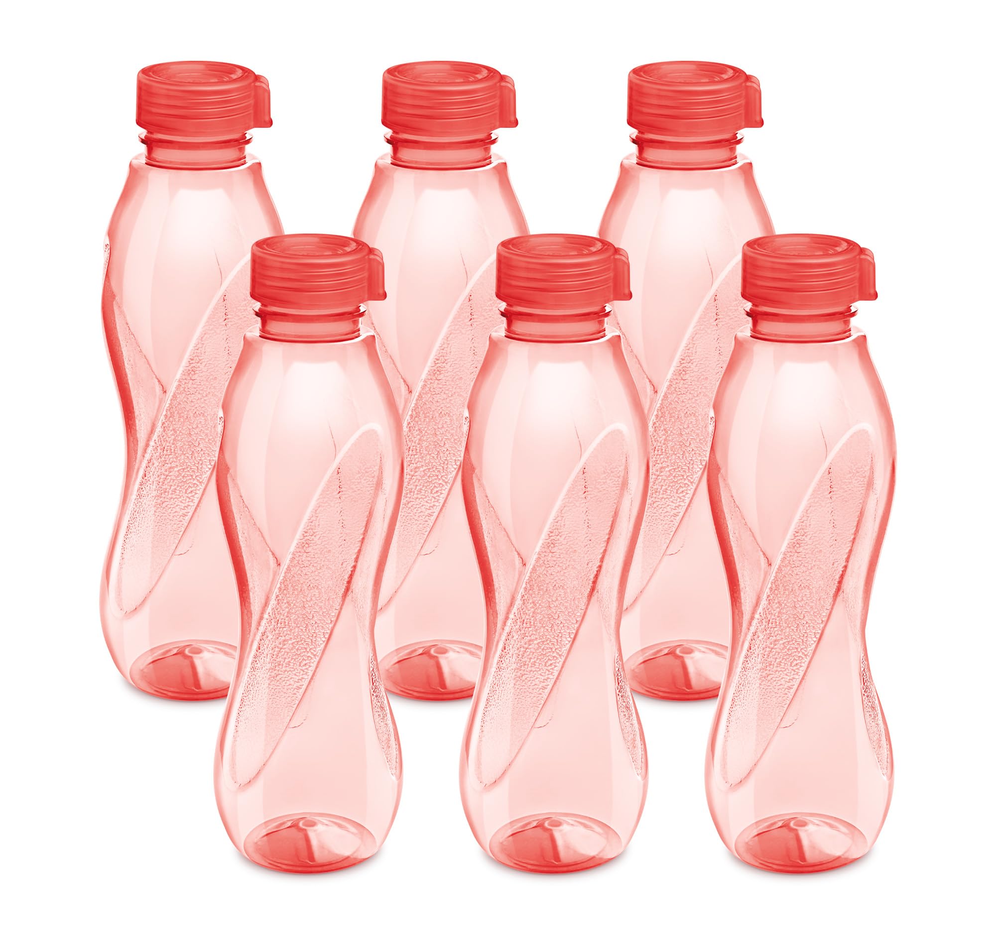 Milton Oscar 1000 Pet Water Bottle, Set Of 6, 1 Litre, Red | Bpa Free | Food Grade | Office Bottle | Gym Bottle | Home | Kitchen
