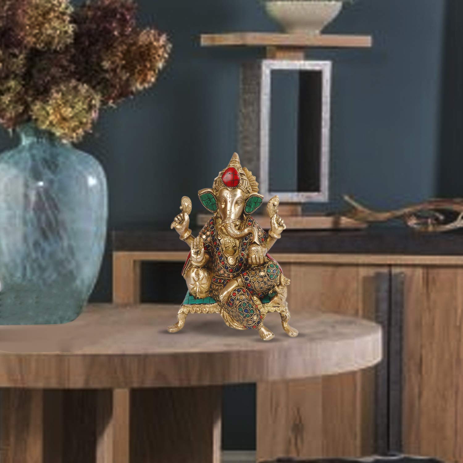 Artvarko Brass Lord Ganesha Bhagwan With Large Ears Mangalkari Ganesh Idol Ganpati Murti Statue Home Office Entrance Decor Pooja