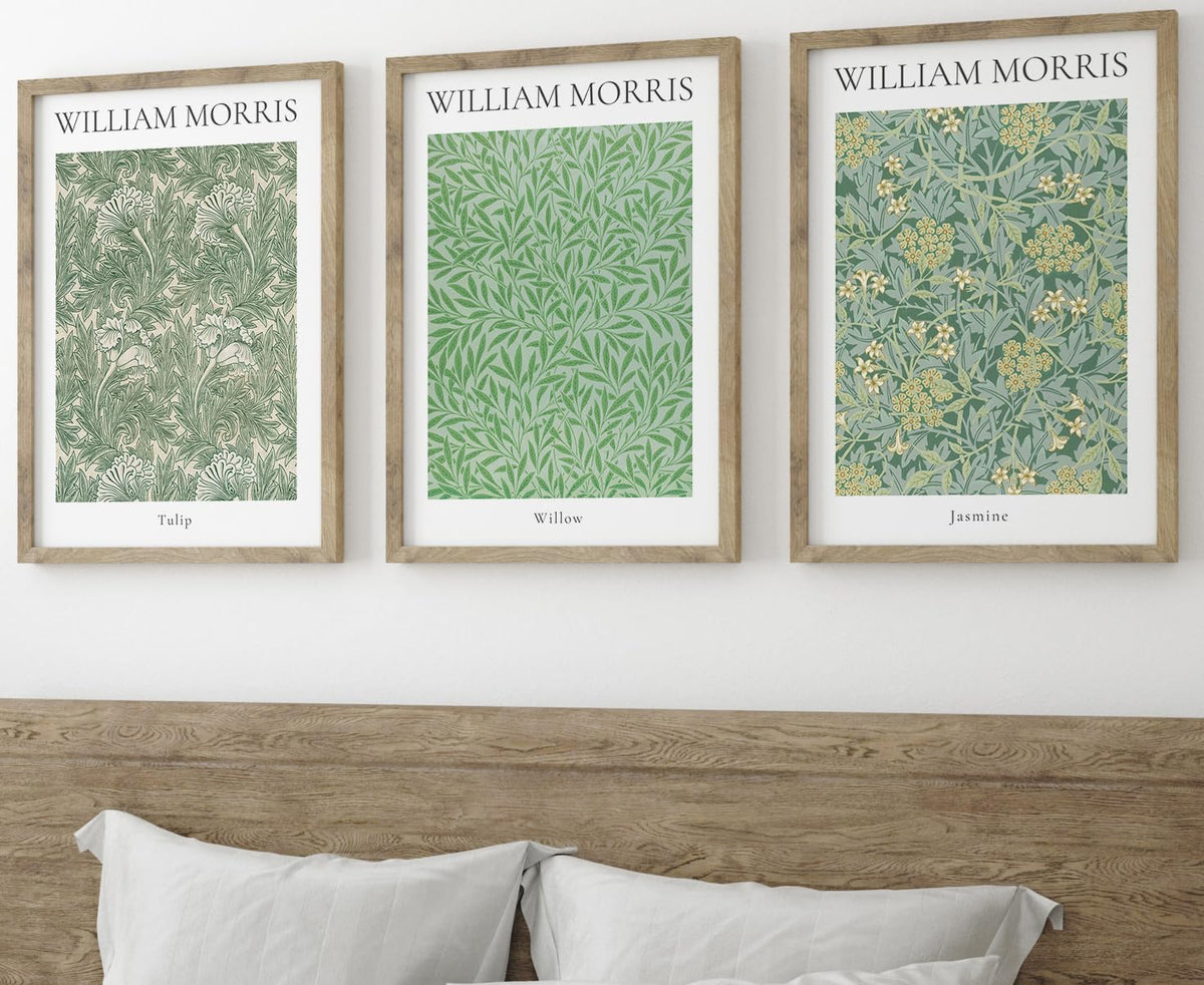 William Morris Set Of 3 Unframed Prints, Art Nouveau Home Decor, Vinta ...