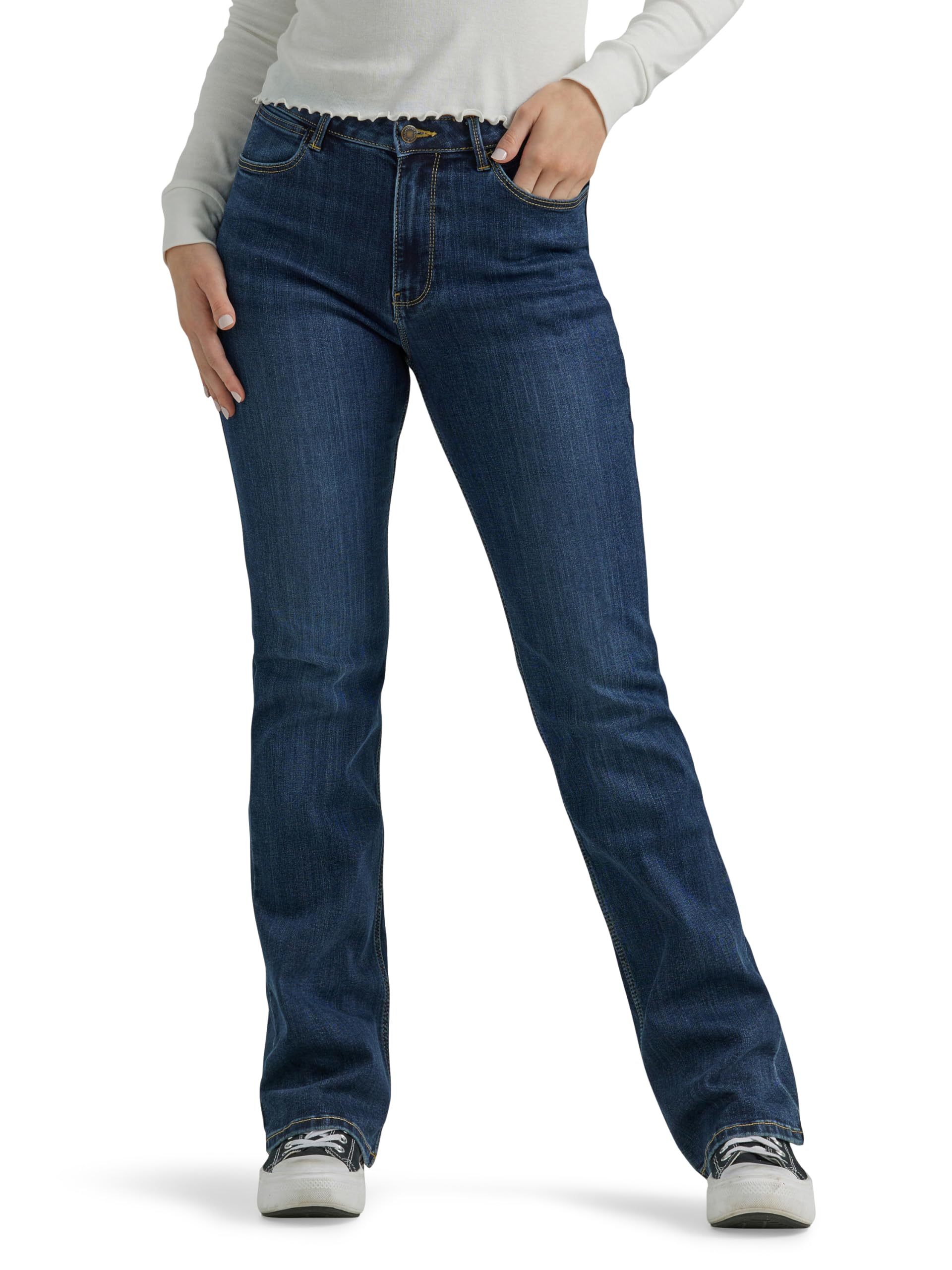 Wrangler Womens High Rise Bold Boot Jean, Stockton, 12W X 34L