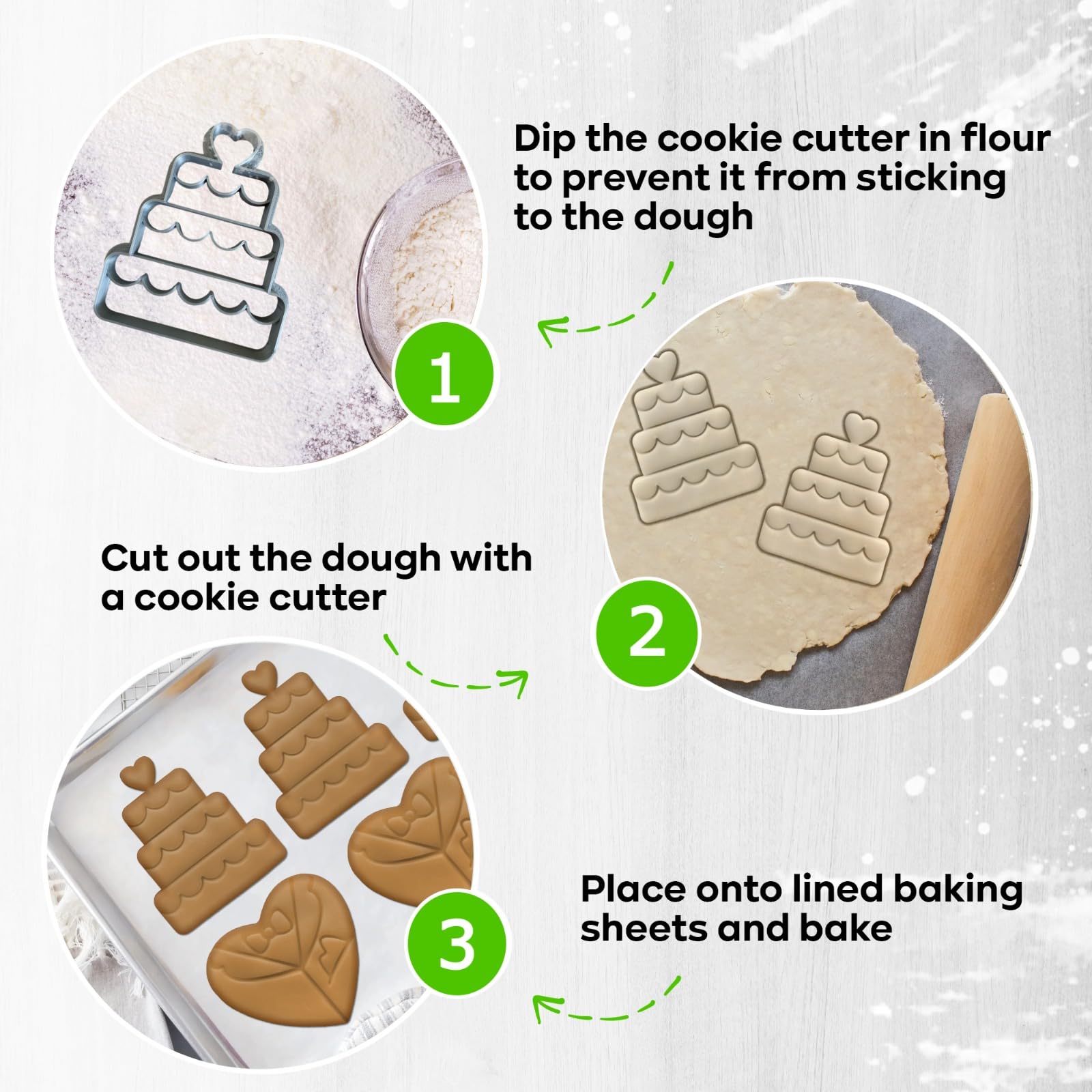 Moose Goods Set Of 5 Small Cookie Cutters - 3.5-Inch Cookie Cutters Shapes For Baking, Assorted Wedding Cookie Cutters Shapes, C