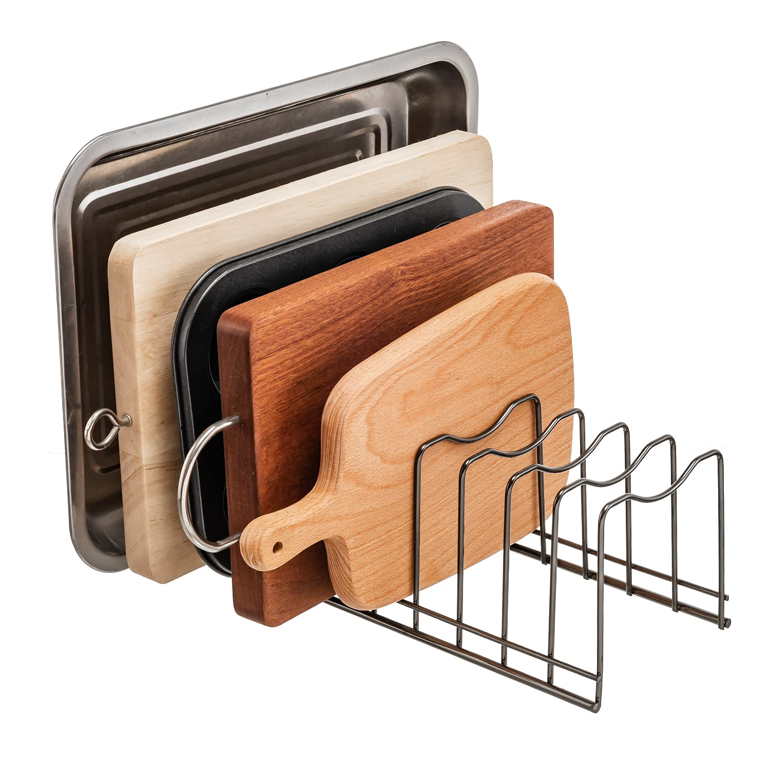 Y.Z.Bros Pot Lid Holder Organizer, Kitchen Countertop Storage Rack Cutting Boards, Bakeware, Pots & Pans, Serving Trays, Reusabl