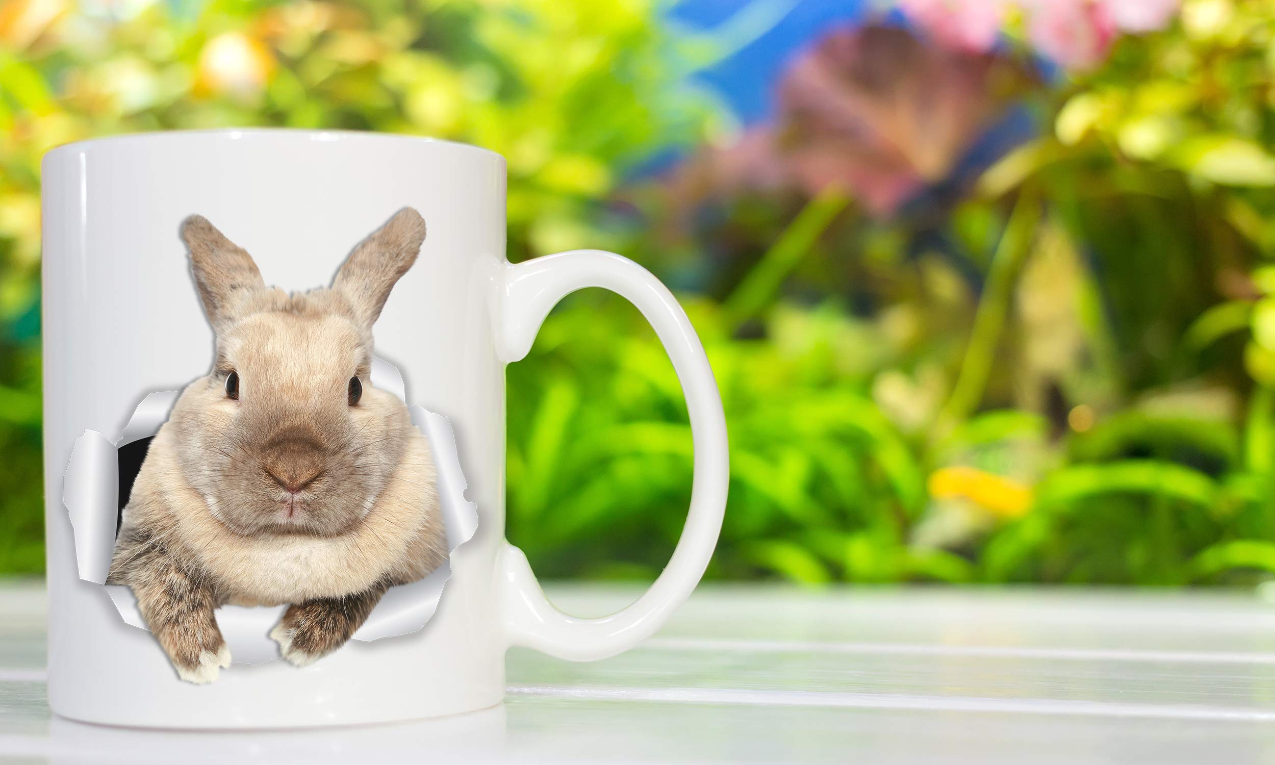 Winston & Bear Rascally Rabbit Mug - Funny Bunny Coffee Mug - Easter Mug - Perfect Bunny Gifts - Cute Rabbit Tea Cup (15Oz)