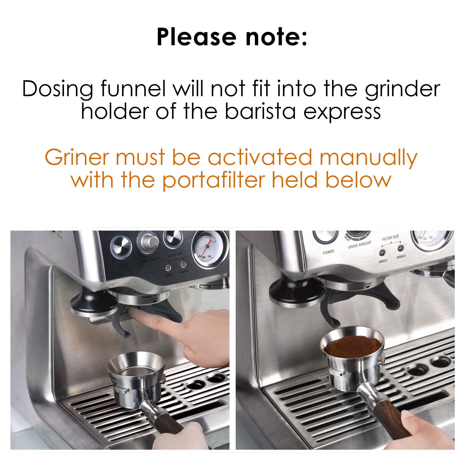 54mm Espresso Dosing Funnel  MATOW Stainless Steel Coffee Dosing Ring Compatible with 54mm Breville Portafilter