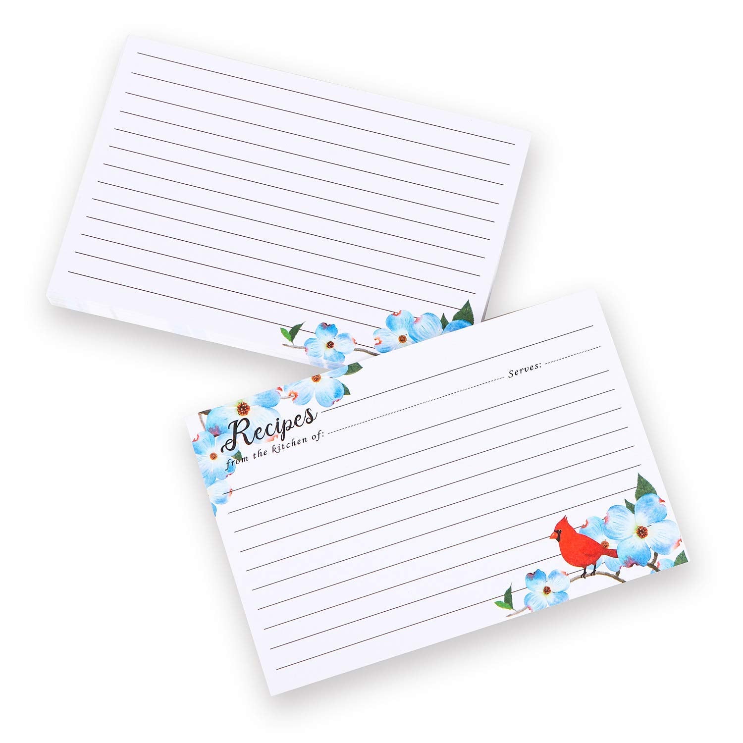 Cofice Recipe Cards 4X6 Inch, Cut Thicken Card Stock Double Sided Recipe Cards, 50-Pack (Bird)