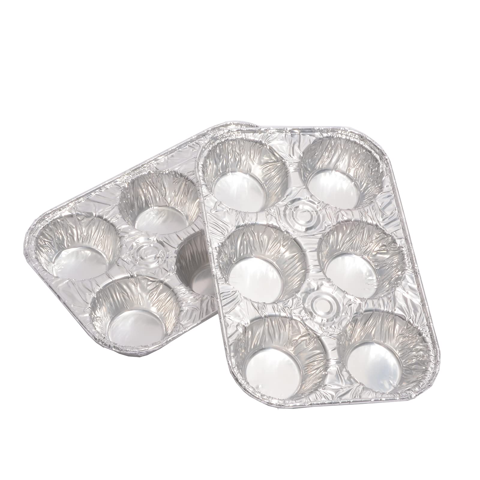 Waytiffer Muffin Pan 6-Cup Cupcake Aluminum Pans Favorite Muffin Tin Size For Baking Cupcakes - Standard Size (6-Cup-20Pack)