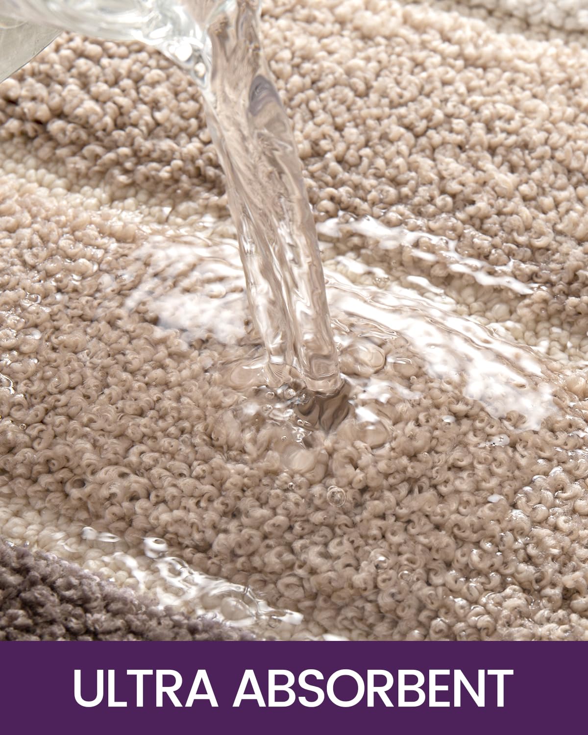 Dexi Bath Mat Bathroom Rug Absorbent Non-Slip Washable Shower Floor Mats Small Carpet 24''X43'', Light Brown