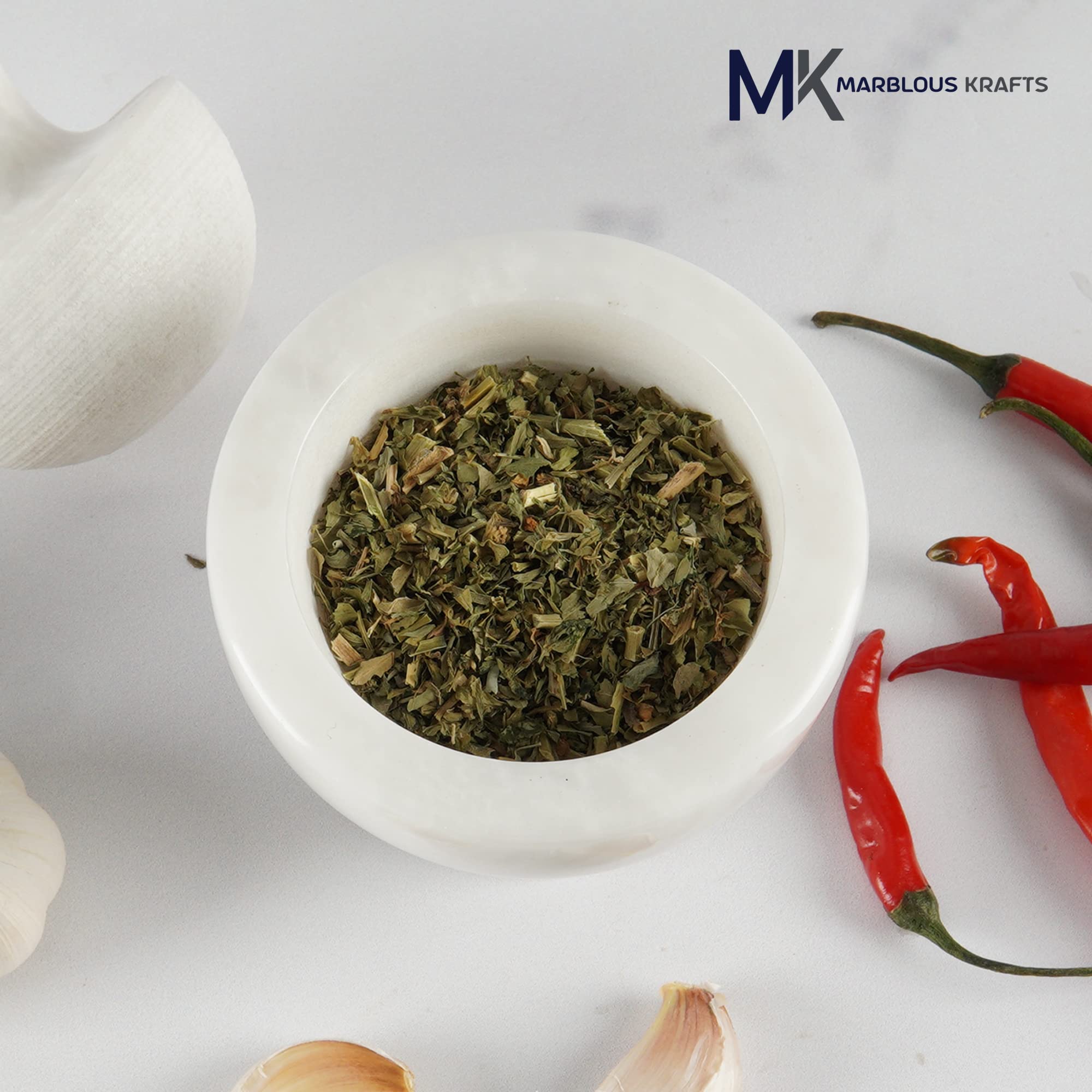 Large Marble Mortar And Pestle Set 4X4.5 Inches For Kitchen | Marble Spice Crusher Mortar And Pestle. Small Mortar And Pestle