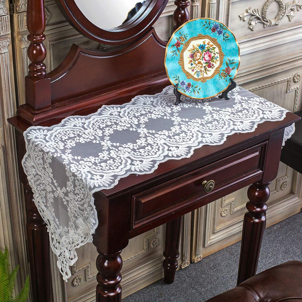 Artable Rectangle Table Runner Lace Macrame Embroidered Table Runners With Exquisite Vintage Shabby Chic For Holiday Wedding Lon