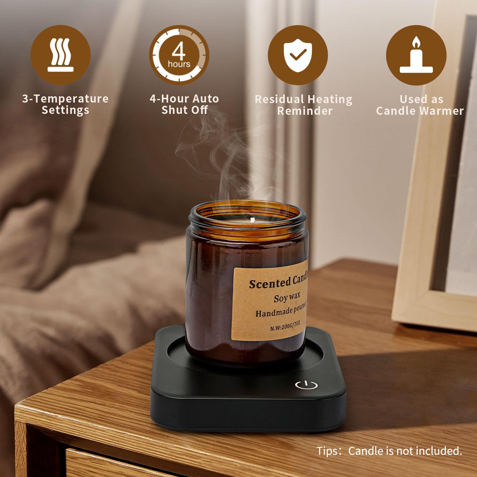 VOBAGA Coffee Mug Warmer  Electric Coffee Warmer for Desk with Auto Shut Off  3 Temperature Setting Smart Cup Warmer for Heating Coffee  Beverage  Milk  Tea and Hot Chocolate (No Cup)