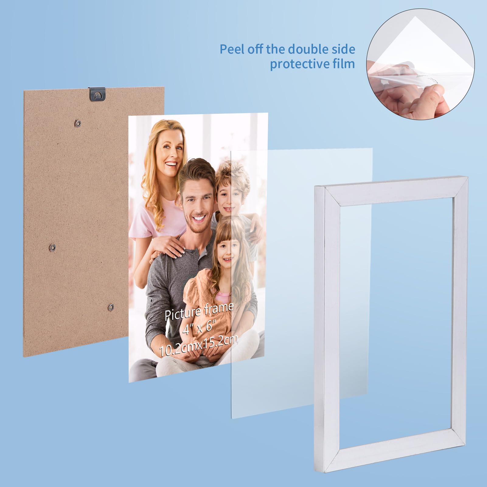 WIFTREY 4x6 Picture Frame Set of 18, 4 x 6 Photo Frames Bulk for Wall Hanging or Tabletop Display, Silver