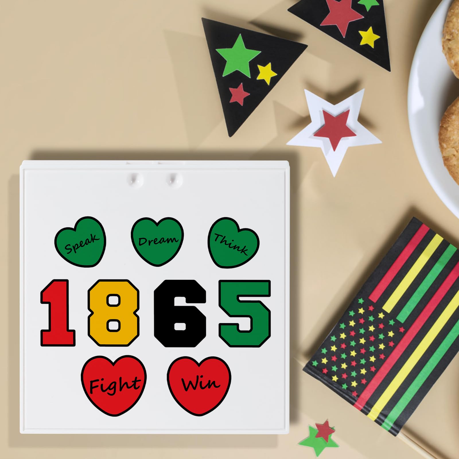 Juneteenth Celebration Desk Sign, 1865 Themed Tabletop Decoration, One-Sided Print for Office and Home, Indoor Juneteenth 1865 C