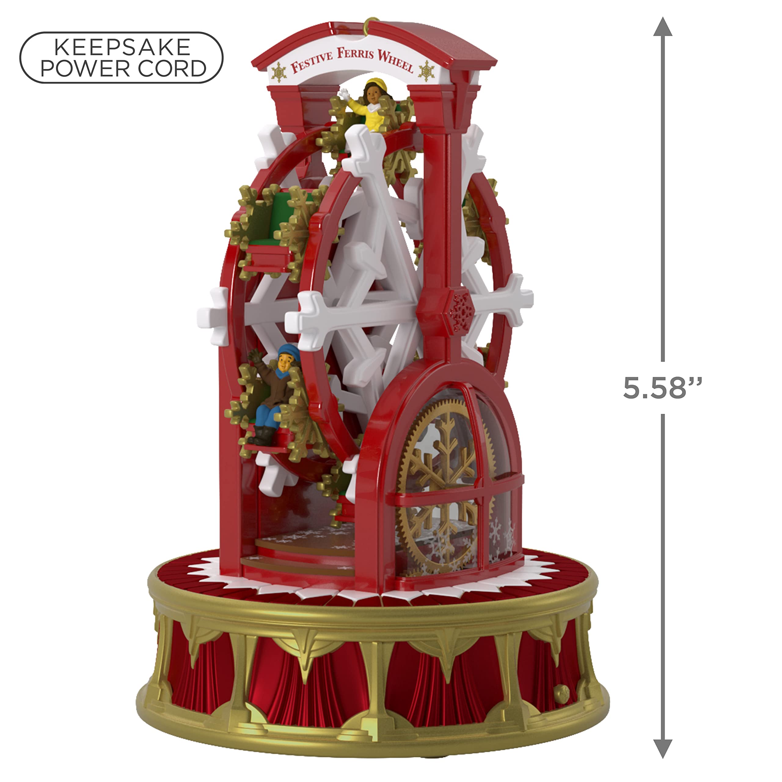 Hallmark Keepsake Plastic Christmas Ornament 2022, Christmas Carnival Festive Ferris Wheel with Music, Light and Motion