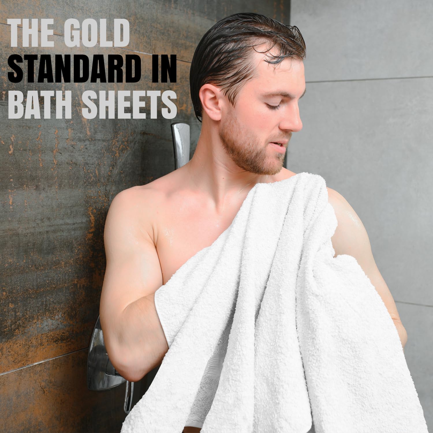 Oakias 600 Gsm Bath Sheets 2 Pack White 35X70 Bath Towels - 100% Ring Spun Cotton Soft Extra Large Bathroom Towels - Highly Abso