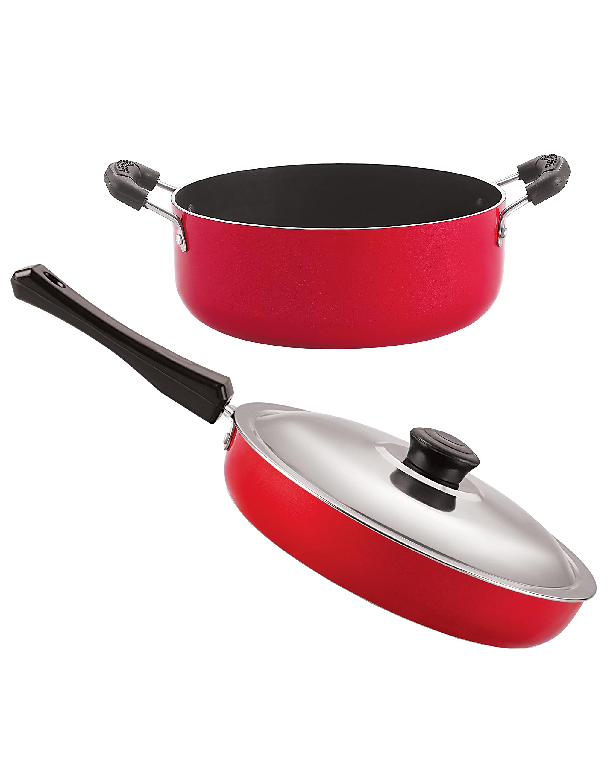 Nirlon Gas Compatible NonStick Non Induction Aluminium Cookware Set Of 2 Pieces (Fp13_Cs24)