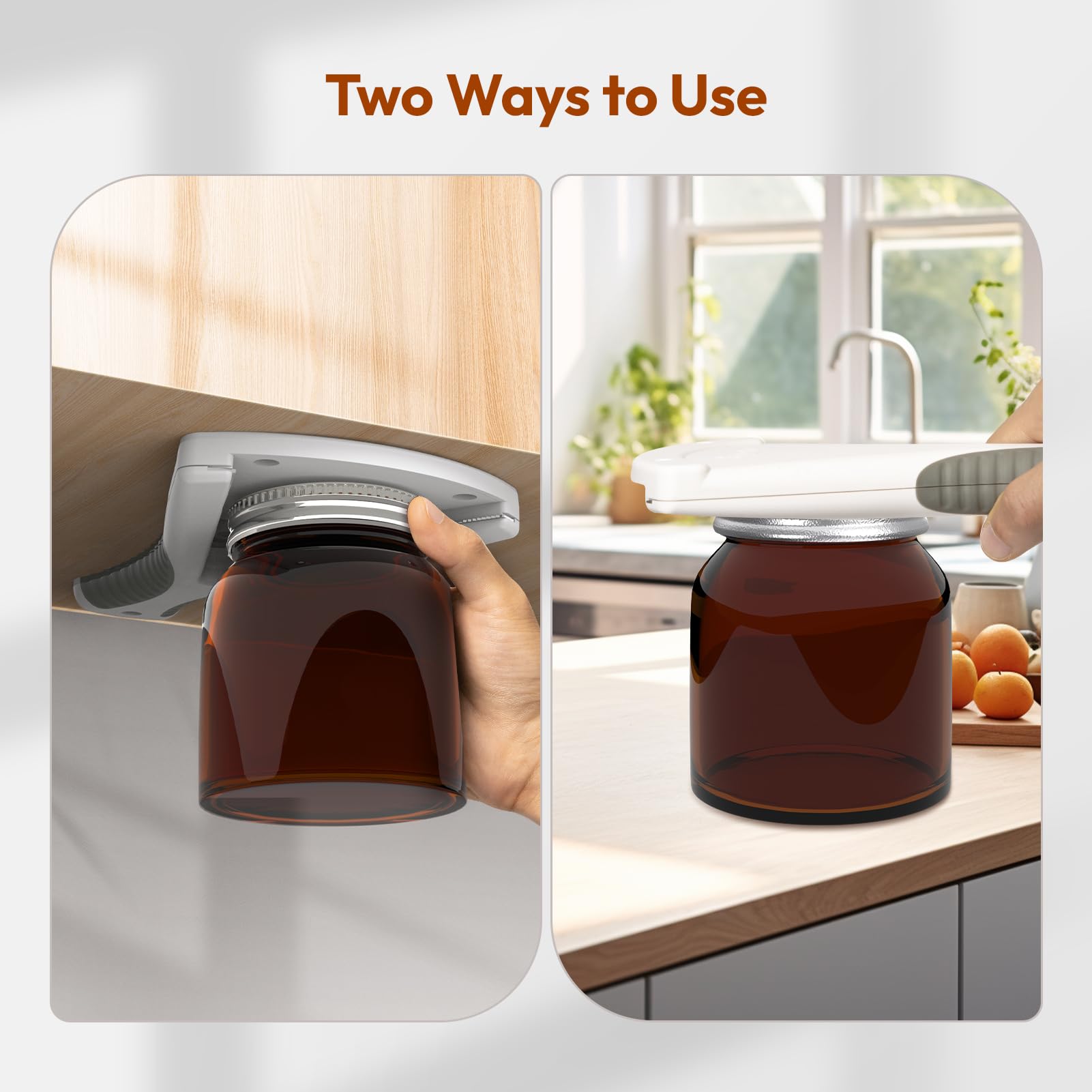 Jar Opener, Ideal Bottle Opener, Easy Grip Jar Opener & Under Cabinet Lids Opener Effortless To Unscrew Any-Sized Caps, Jar Open