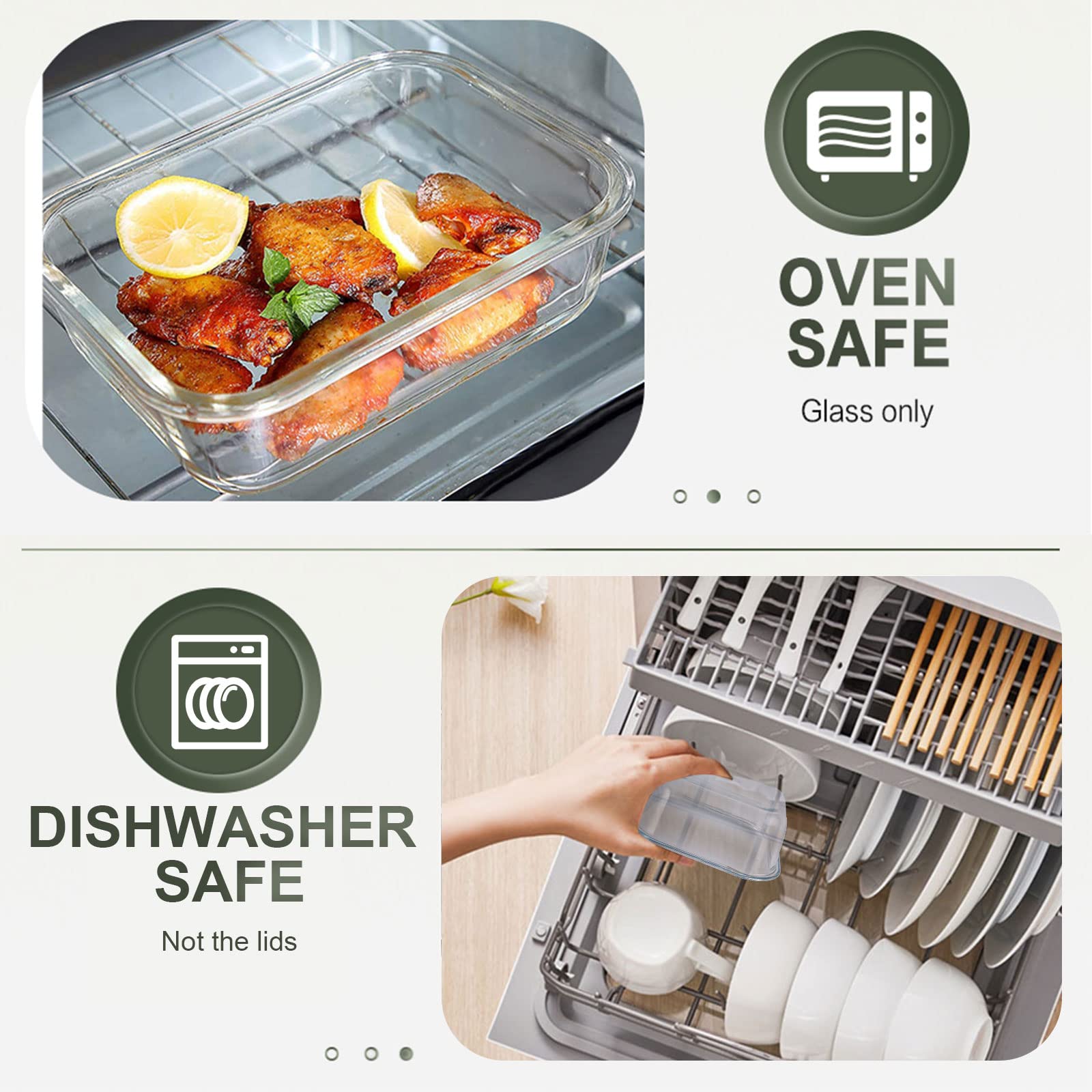 30 Pieces Glass Food Storage Containers Set  Glass Meal Prep Containers Set with Snap Locking Lids  Airtight Glass lunch Containers  BPA-Free  Microwave  Oven  Freezer & Dishwasher Friendly Gray