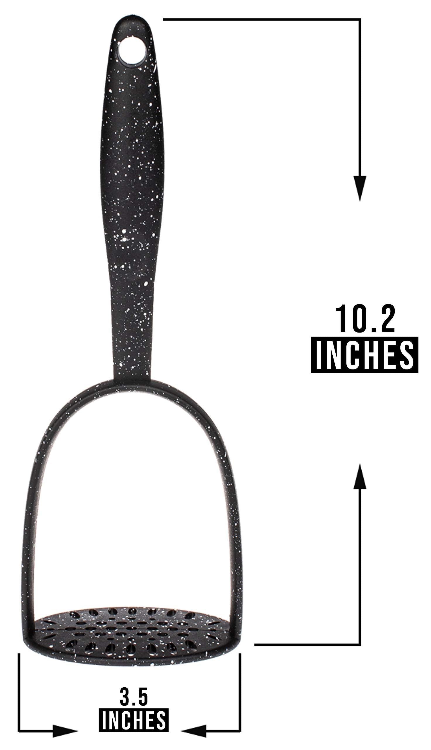 Kitchen Nylon Heat Resistant Potato Masher - Large Handle Long Nonstick Utensils Dishwasher Safe - Non Stick Handheld Potato Mas