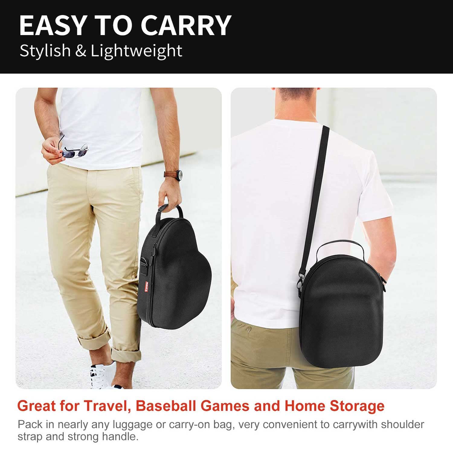 Livelab Hat Travel Case, Hard Hat Case For Baseball Caps, Hat Storage For Travel With Carrying Handle & Shoulder Strap, Hat Orga