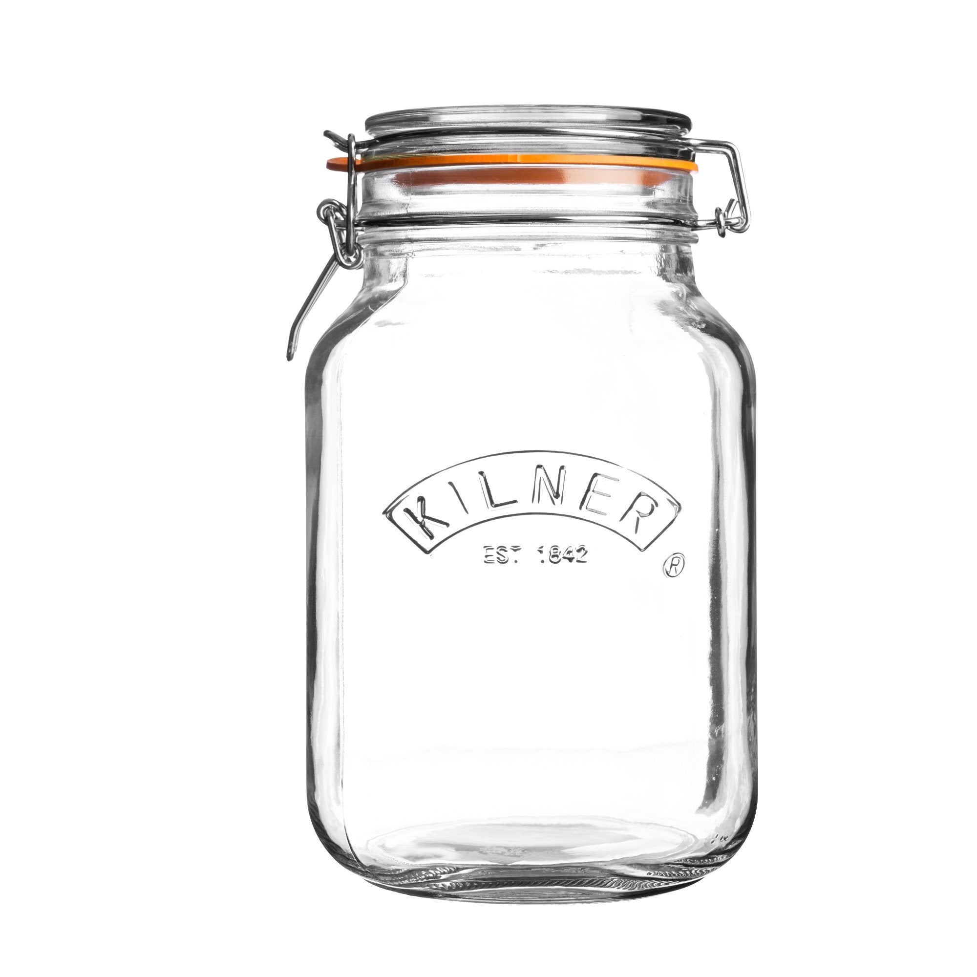 Kilner Square Clip Top Jar 2Ltr Preservation Jar, Storage Jar, Jam Jar With Cliptop Lid