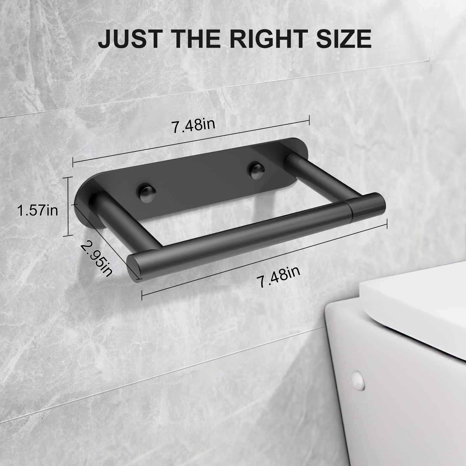 Setsail Toilet Paper Holder Adhesive Or Screw-In Matte Black Bathroom Toilet Paper Roll Holders Wall Mount Stainless Steel Tissu