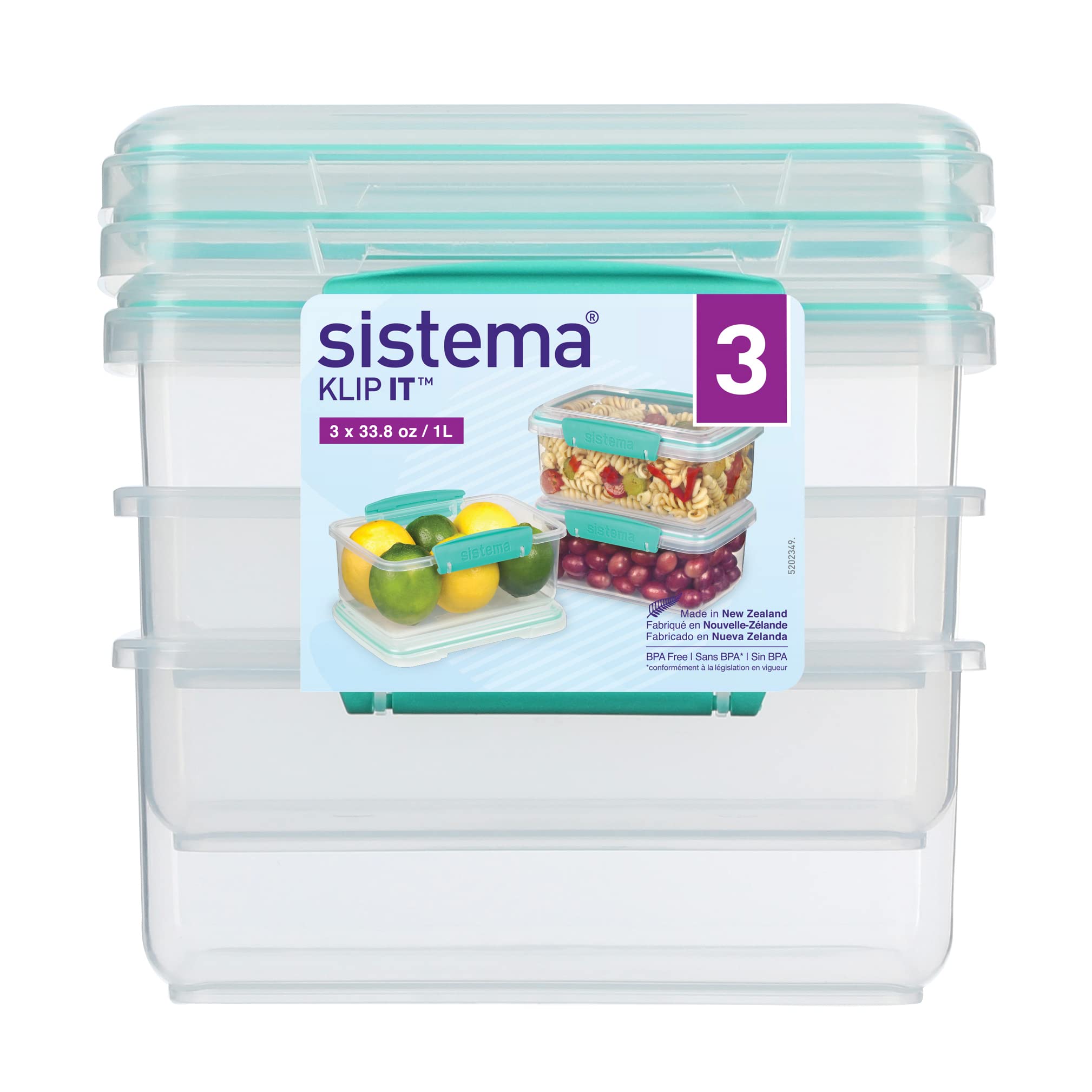 Sistema Food Storage, Polypropylene Assorted, 1L X 3