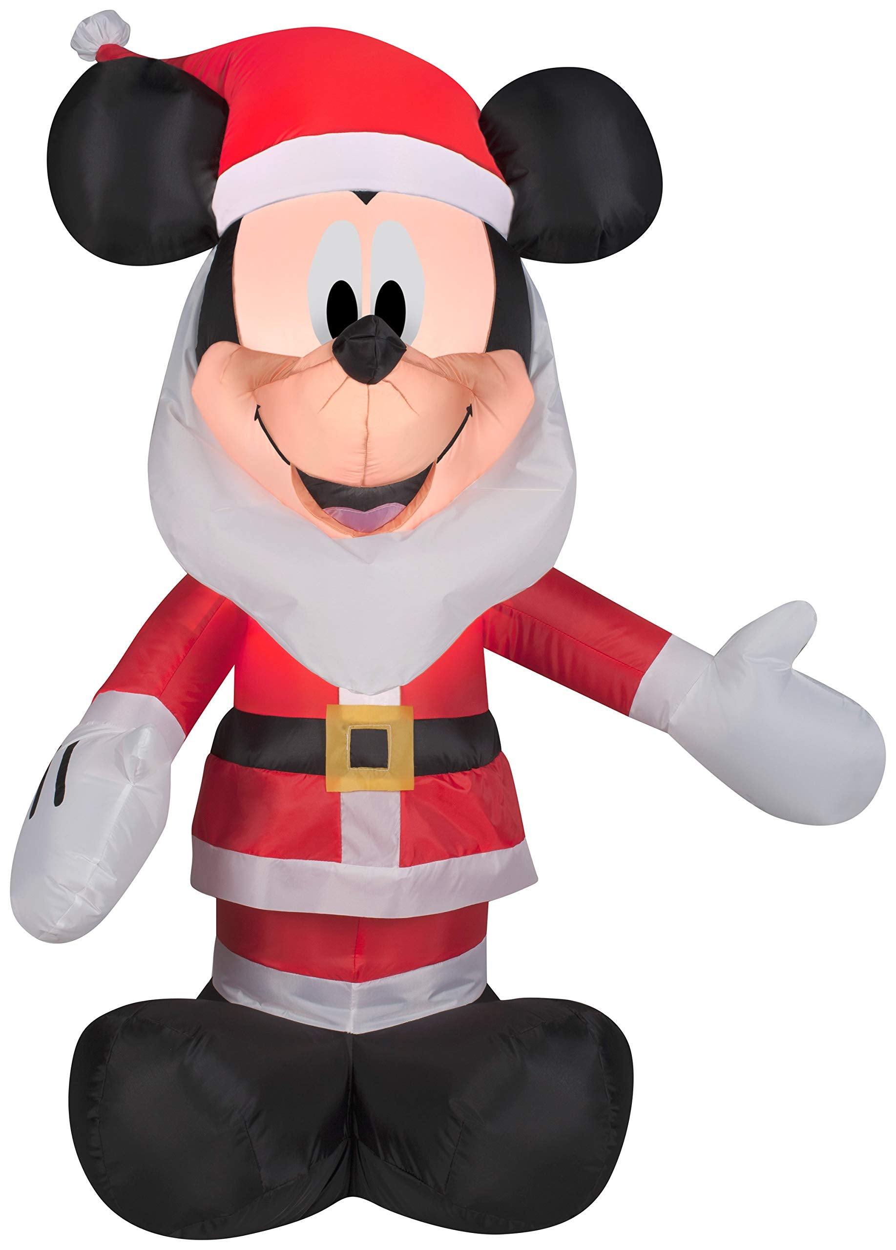 Gemmy Inflatables 3.5  Mickey Mouse with Santa Beard Disney Holiday Decor