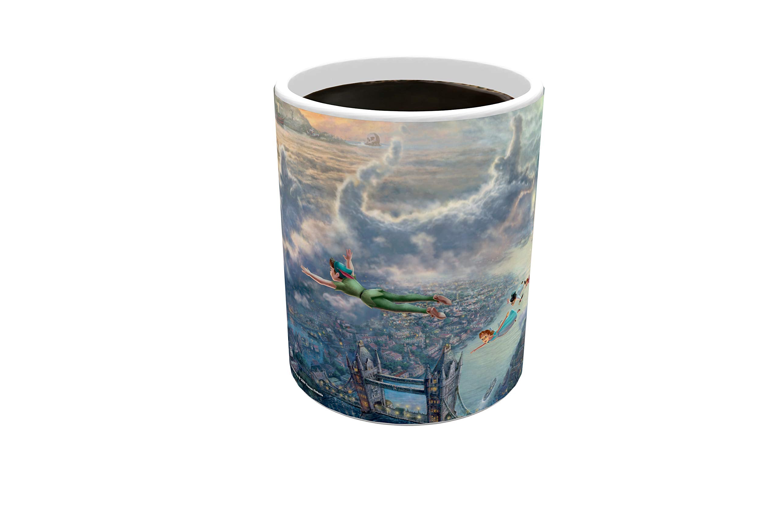 Morphing Mugs Disney - Peter Pan - Tinker Bell - Fly to Neverland - One 11 oz Color Changing Heat Sensitive Ceramic Mug - Image