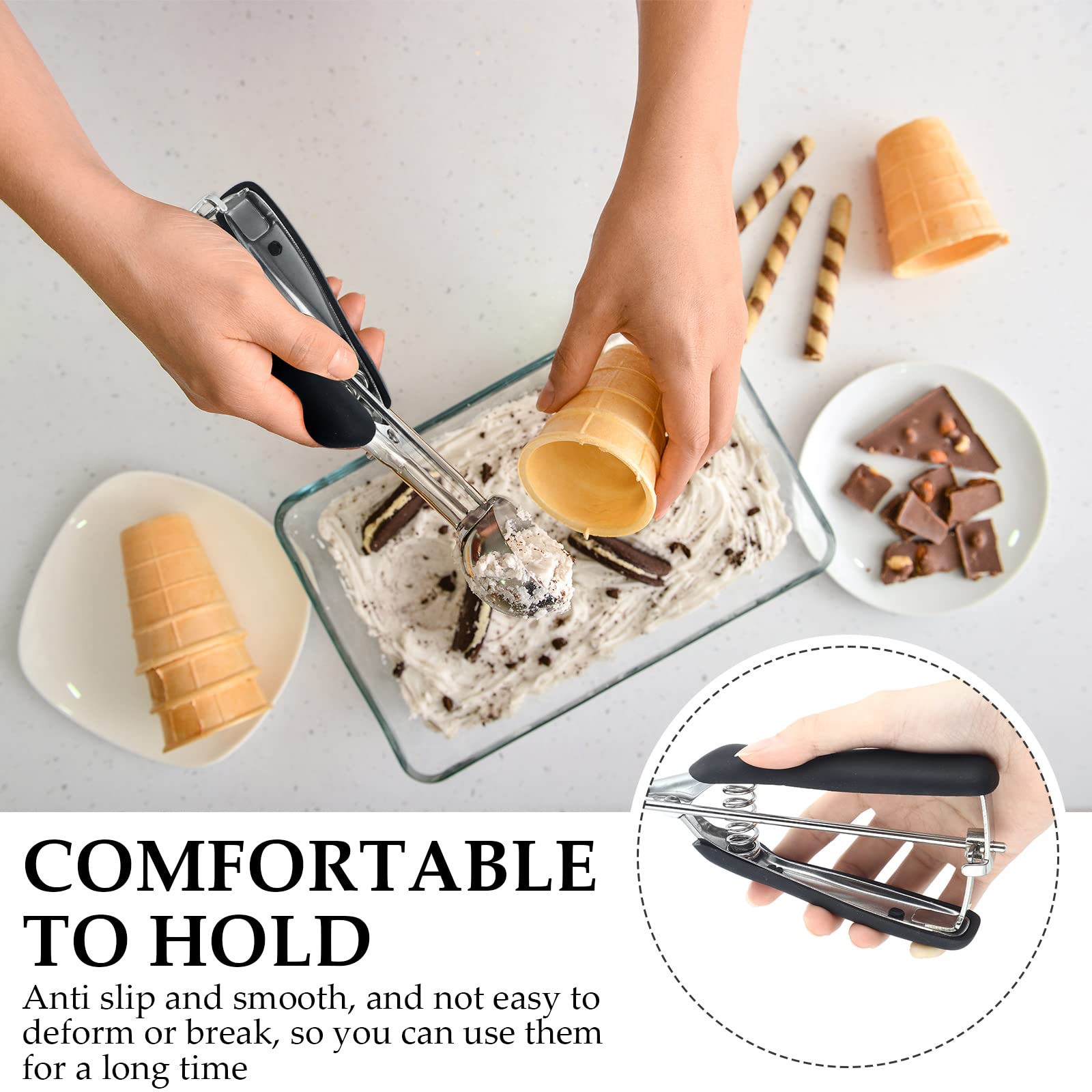 4 Pcs Cookie Scoop Set Include 1 Tbsp 2 Tbsp 3 Tbsp 4 Tbsp Ice Cream Scooper Stainless Steel Cookie Scooper With Trigger Release