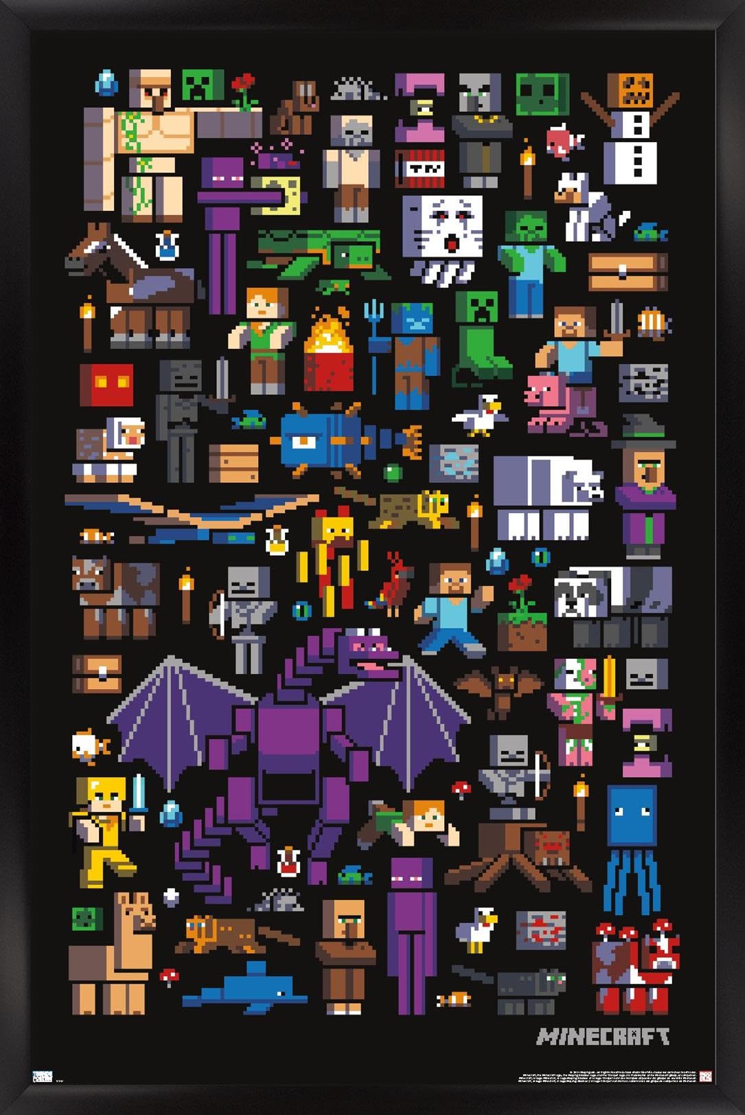 Trends International Minecraft - Mobbery Wall Poster, 14.725'' X 22.375'', Black Framed Version