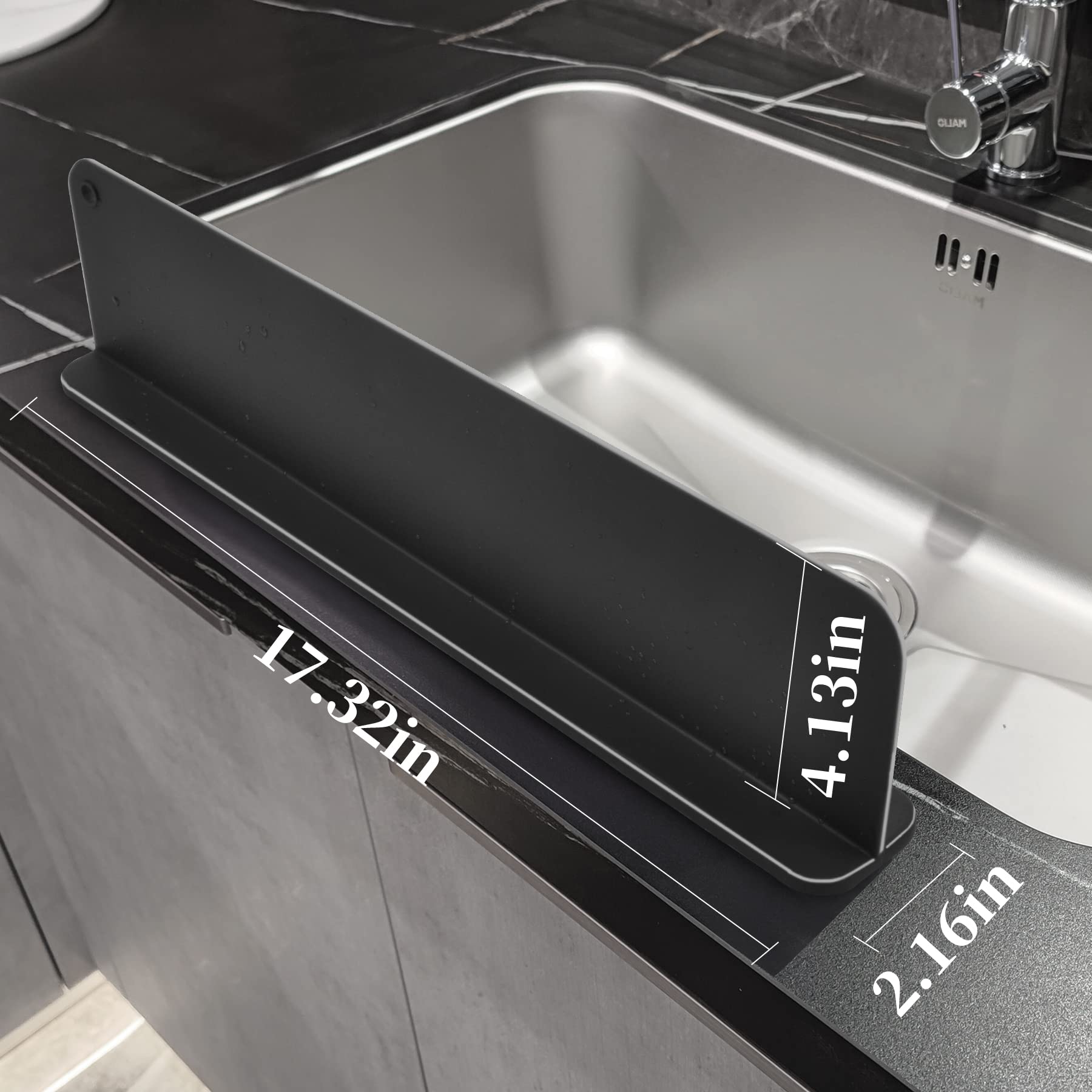 Silicone Sink Splash Guard, Sink Splash Guard With Suction Cup, Kitchen Sink Splash Guard That Can Be Placed Behind The Sink, Si