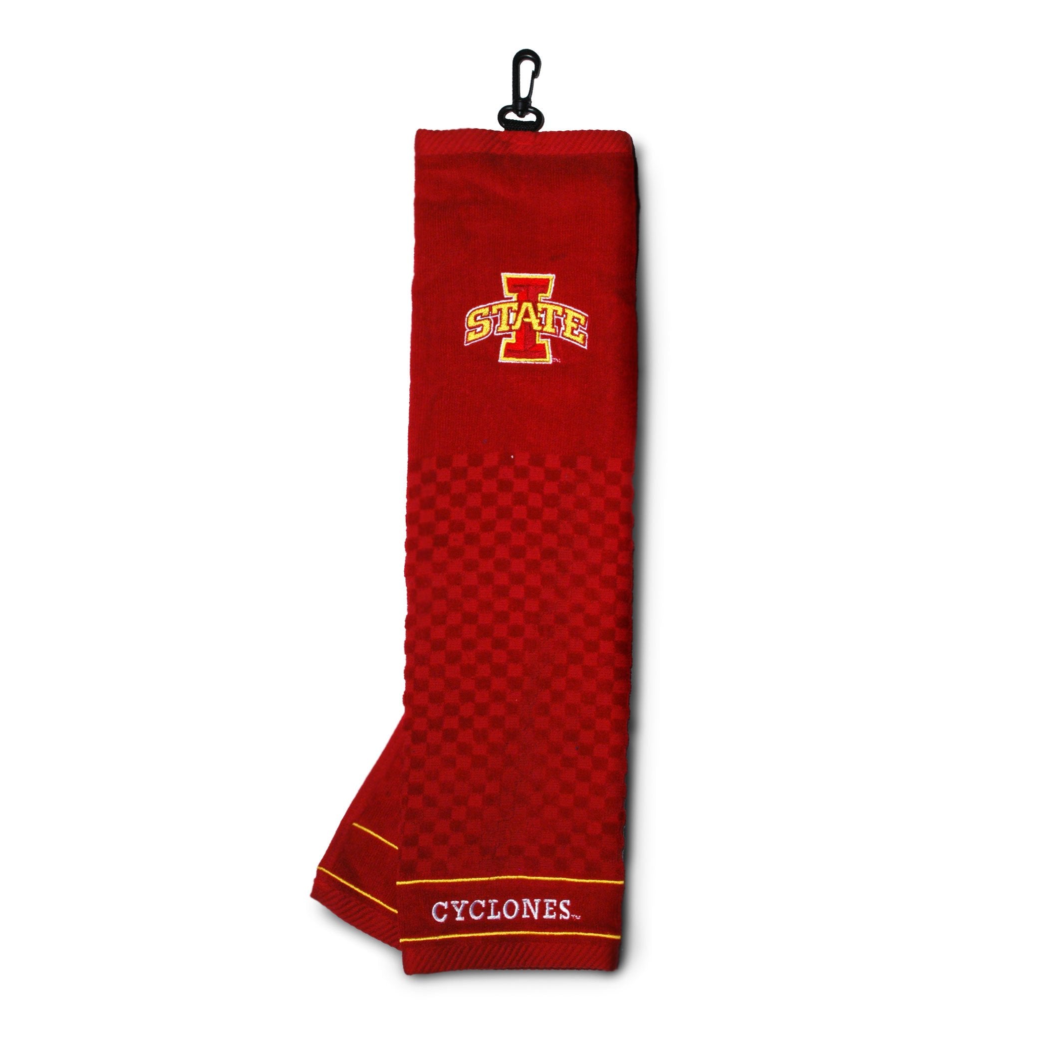 Team Golf NCAA Iowa State Cyclones Embroidered Golf Towel Embroidered Golf Towel, Checkered Scrubber Design, Embroidered Logo