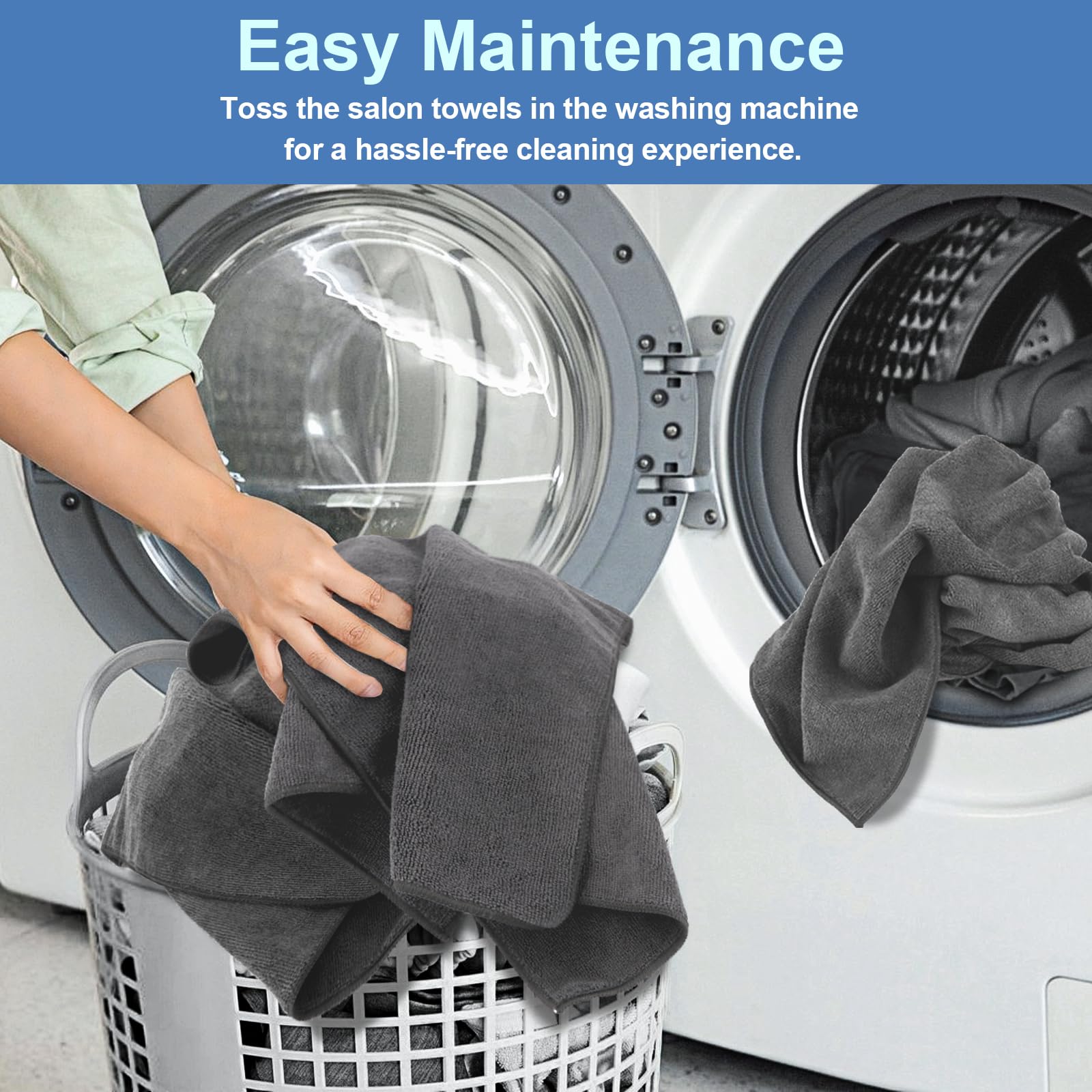 Unimade 24 Pack Gym Towels Set - Highly Absorbent And Quick Drying Microfiber Salon Towel, Premium Hand Cloths For Bathroom, Gym