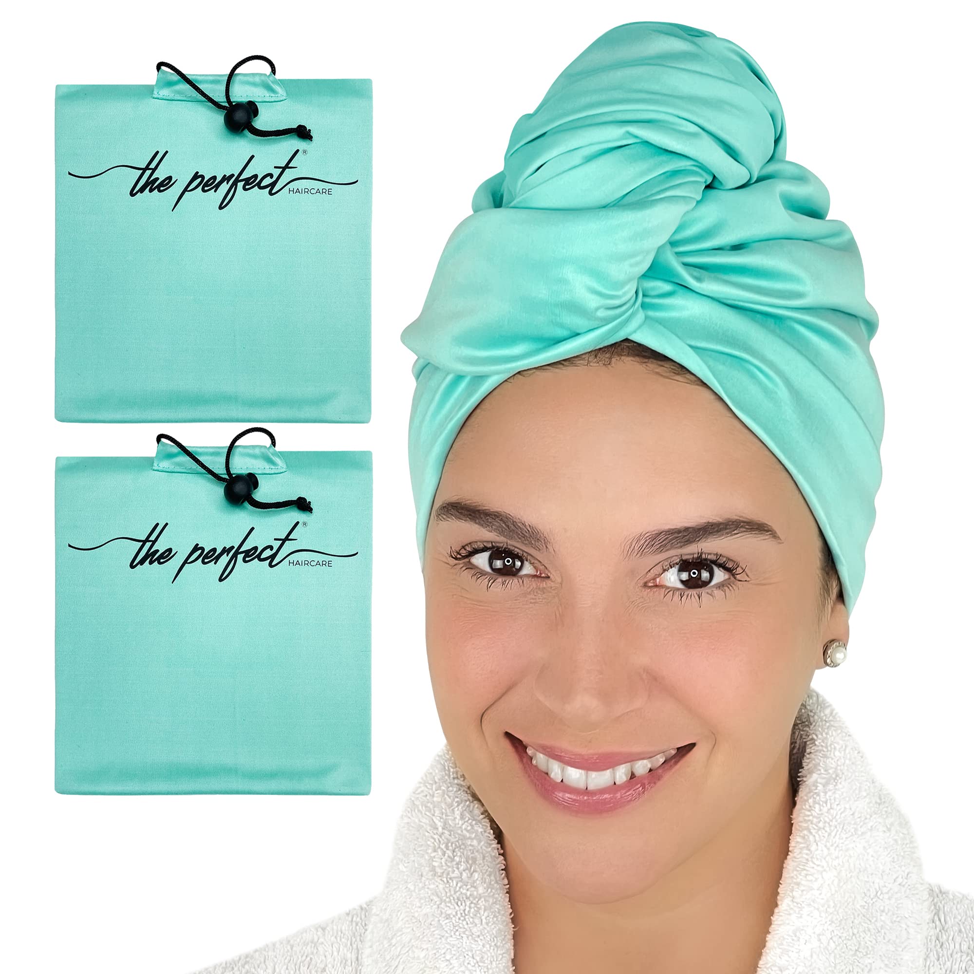 THE PERFECT HAIRCARE Microfiber Hair Large Towels Wrap for Women - Smooth as Silk - Anti-Frizz for Curly, Wavy, Straight Hair Gi