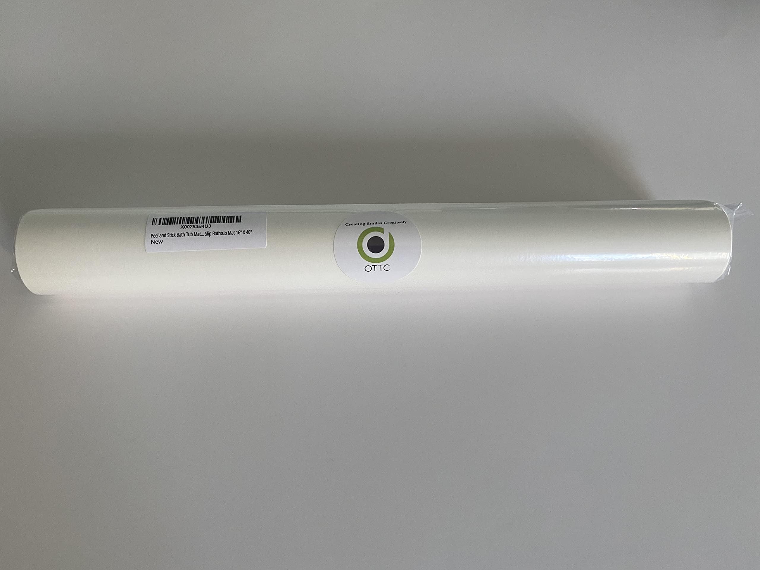 OTTC Safety Solutions Peel and Stick Non-Slip Bathtub Mat, 16" x 34", White, Vinyl
