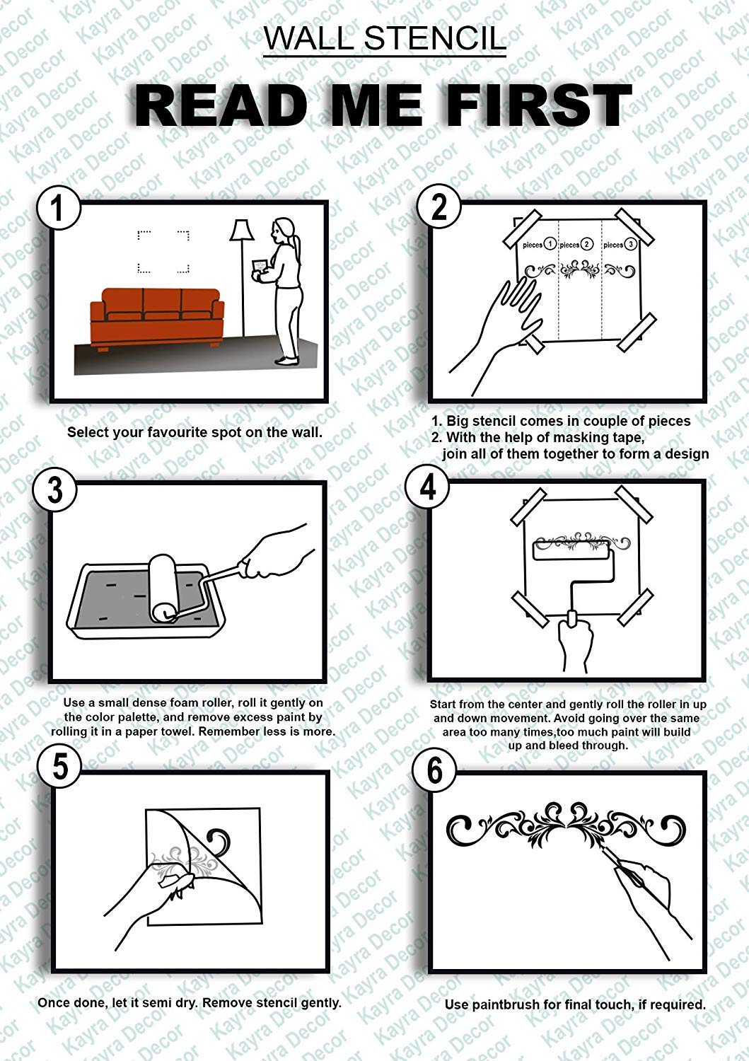 Kayra Decor Stencils For Wall Painting Large Size Tree Branch And The Birds Flower  (72 X 36 Inch) (Khsnt231)