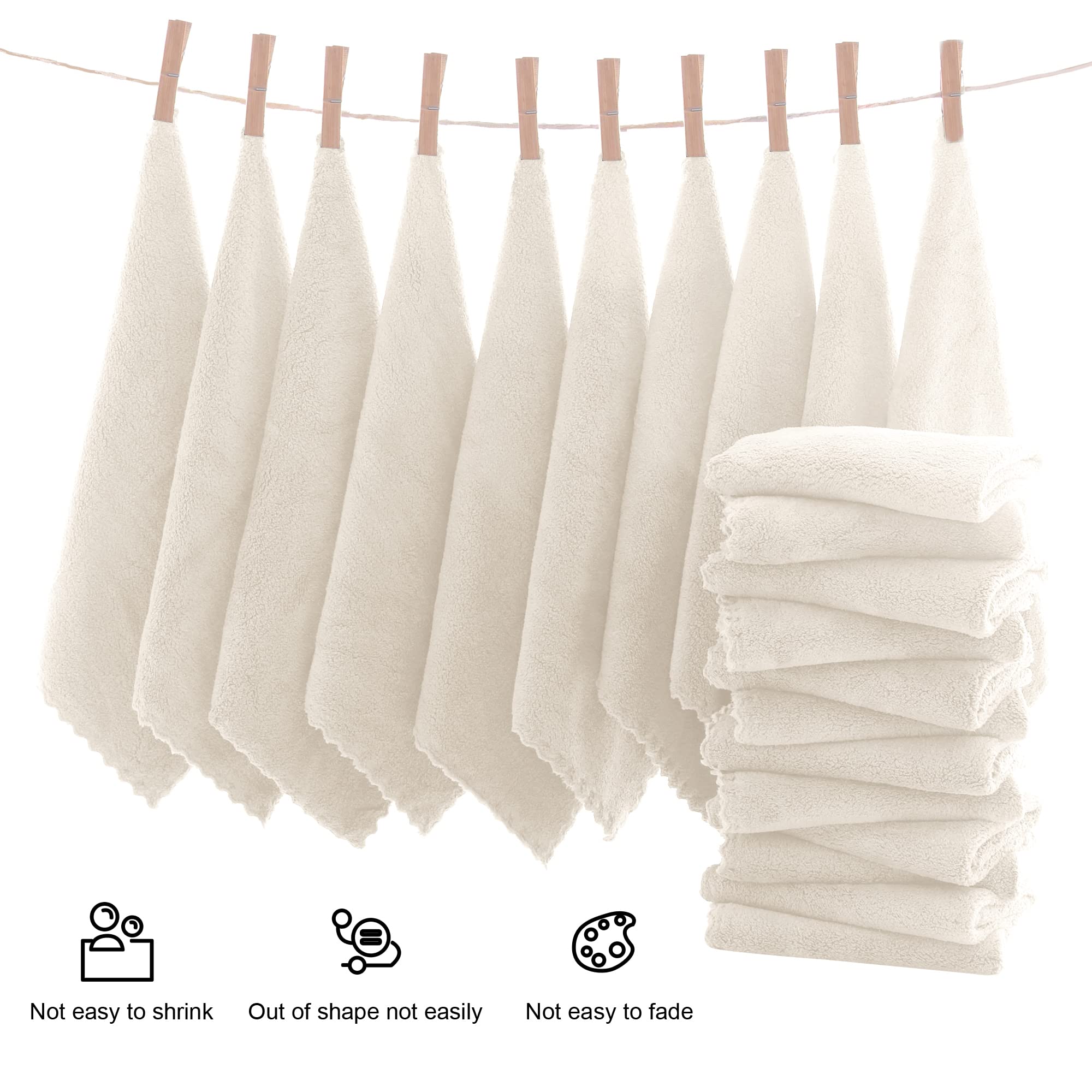 Moonqueen Ultra Soft Premium Washcloths Set - 12 X 12 Inches - 72 Pack - Quick Drying - Highly Absorbent Coral Velvet Bathroom W