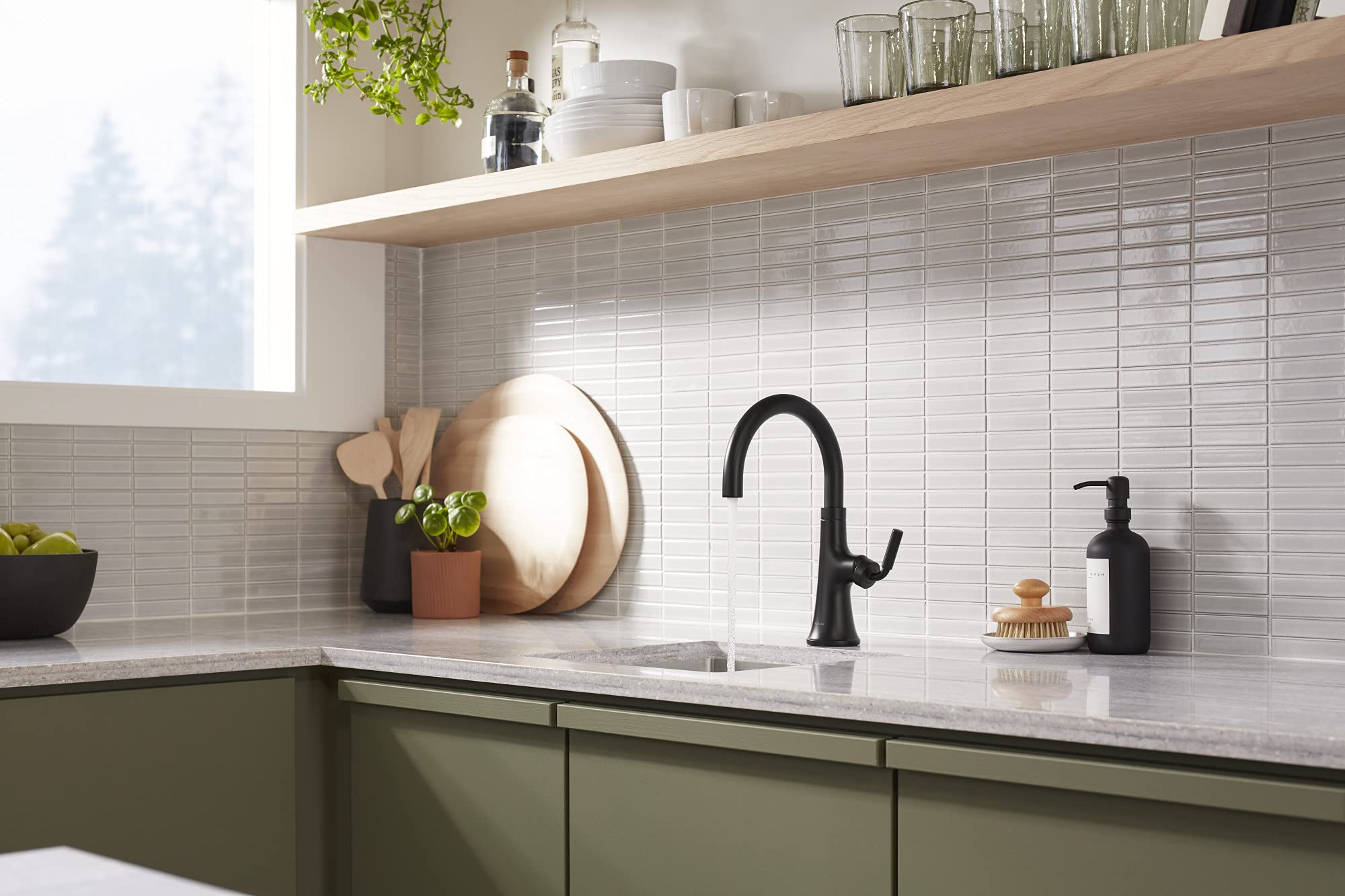 Kohler 23767-Bl Tone Single Handle Kitchen Bar Faucet, Prep Sink Faucet, Wet Bar Faucet, Faucet For Bar Sink, Matte Black