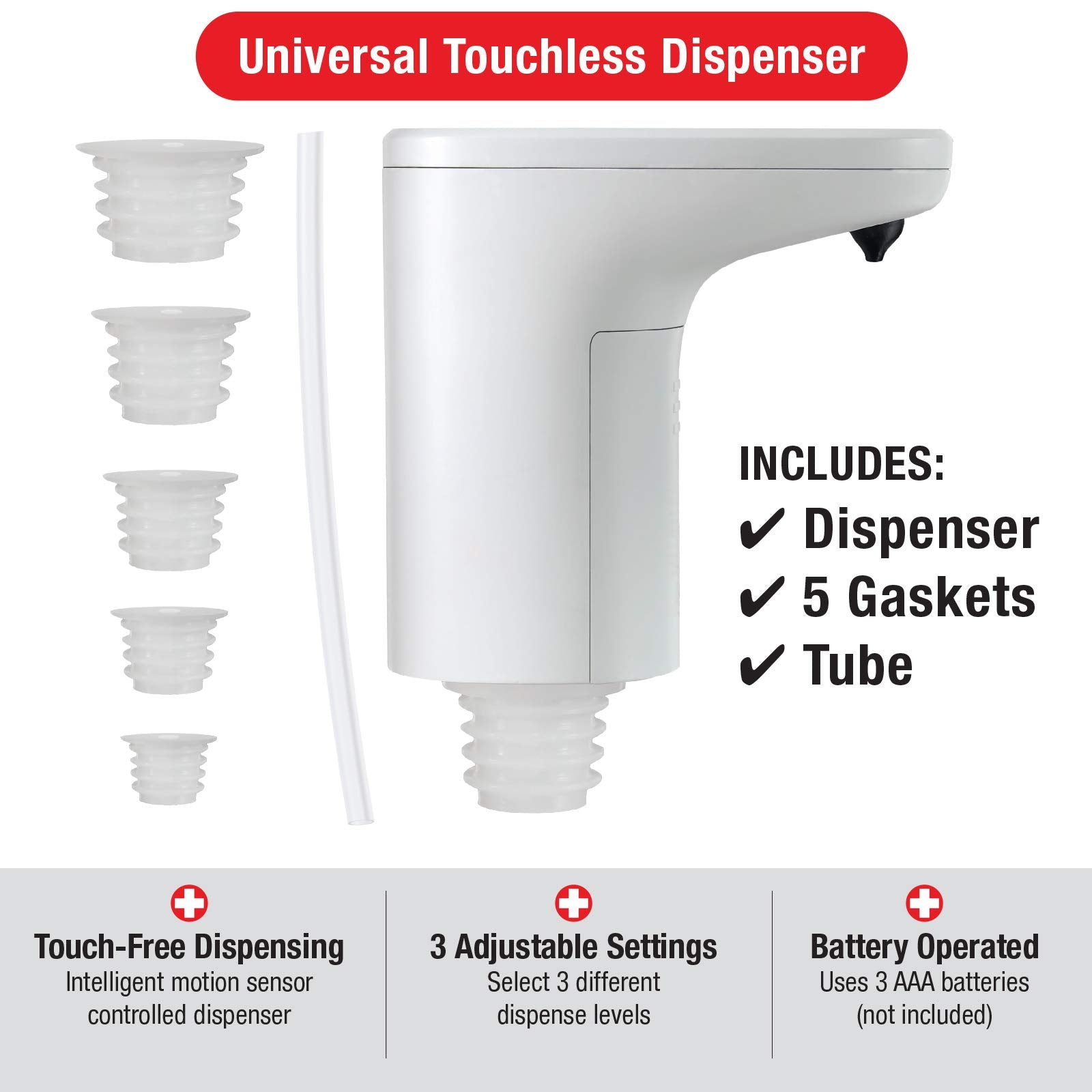 First Safety Touchless Pump For Liquid Hand Soap And Hand Sanitizer (Pack Of 6)