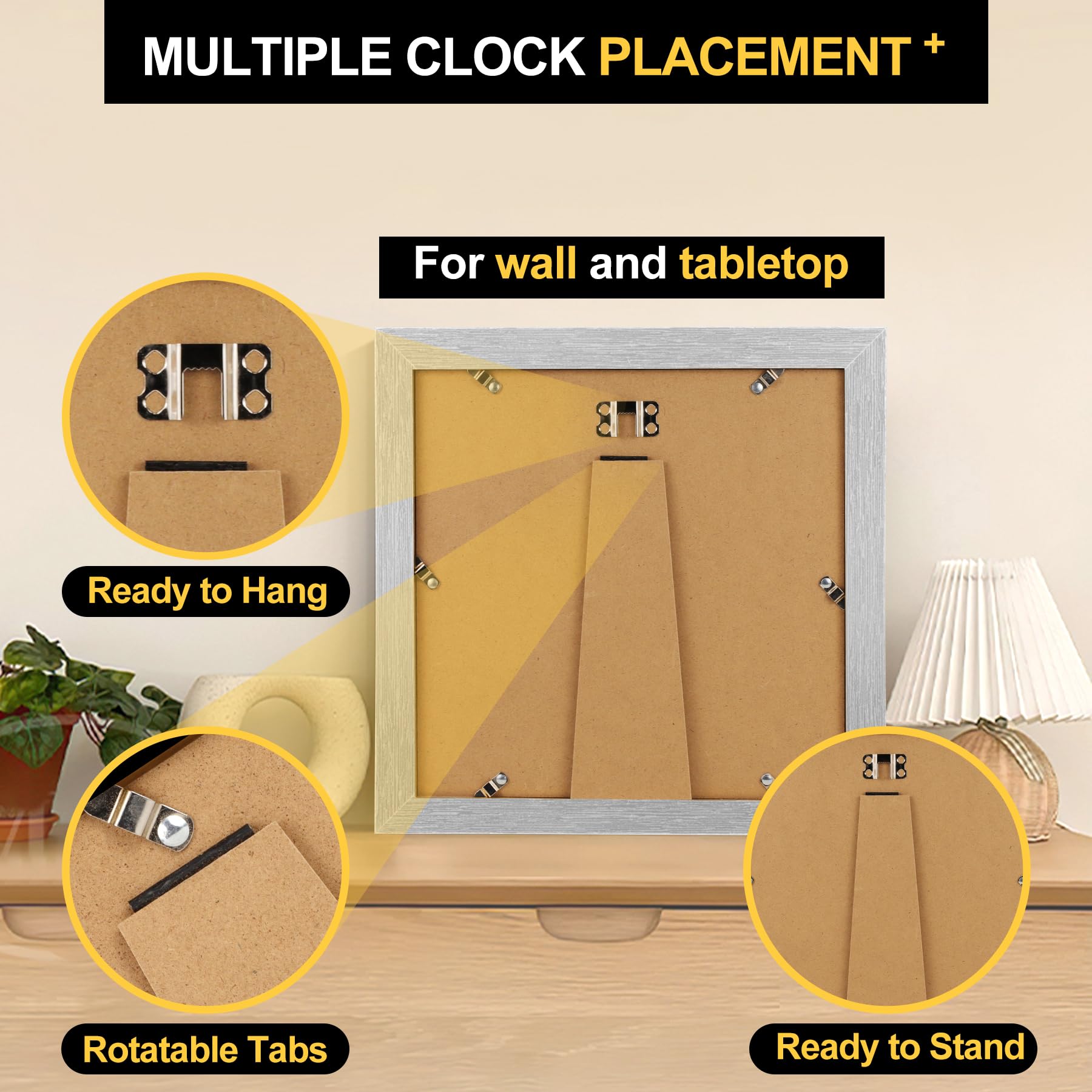 TOFOREVO Picture Frames 10x10 Set of 2 Distressed Silver Wood Grain Photo Frame for Gallery Wall Mounting or Tabletop Display